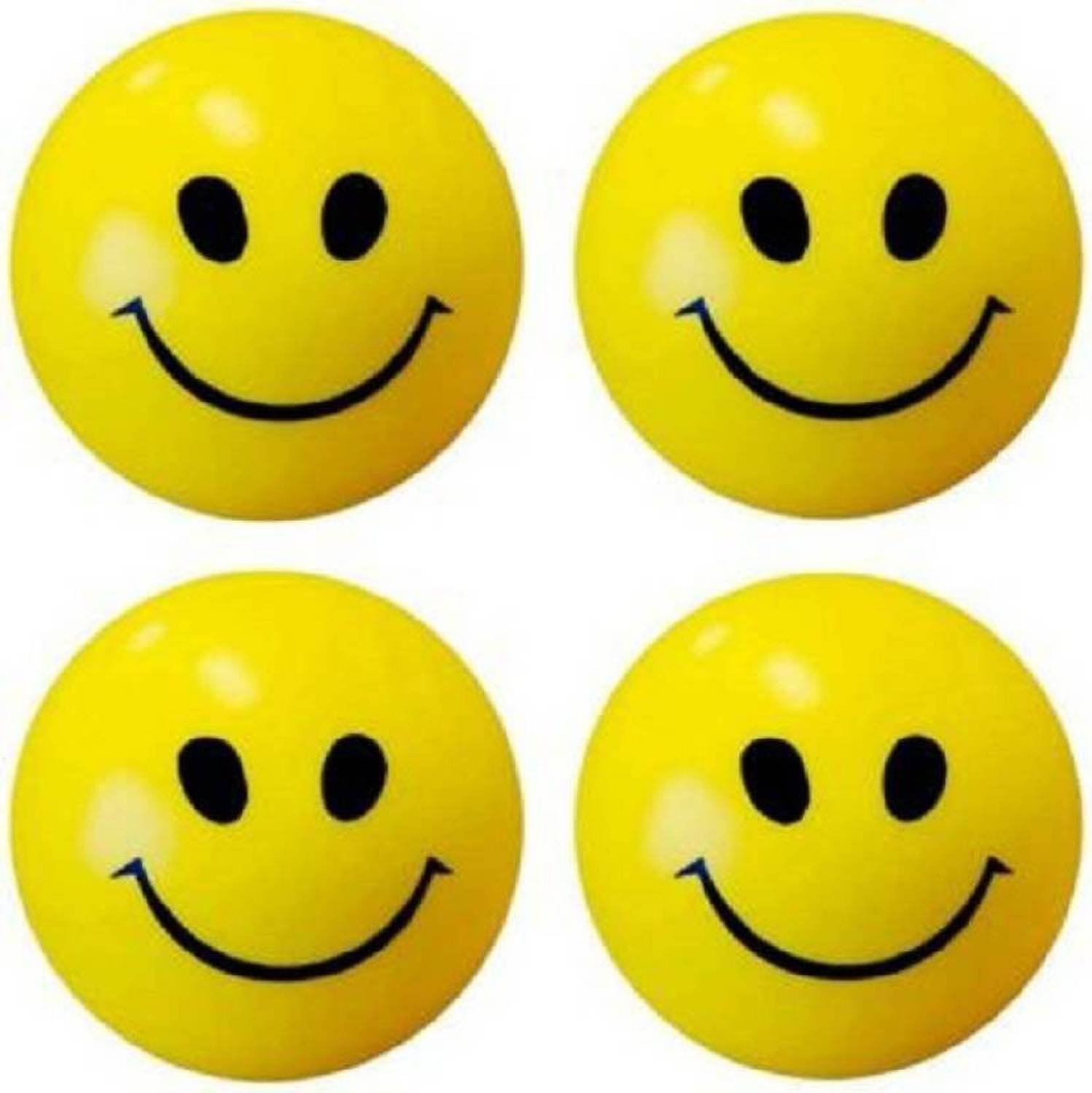 Cabin Hut Smiley Face Squeeze Stress relief Ball | Soft ball Stress Relieve Squeeze Balls Yellow |Toy for Kids and Adults for Stress Relief and Playing ( pack of 4 ) - 7 CM l Smiley Soft Balls Happy Smile Funny Cute Face Anti Stress Slow Rising Squeeze Ball Kids Toy Gift Stress Reliever Smiley Ball - 7 cm