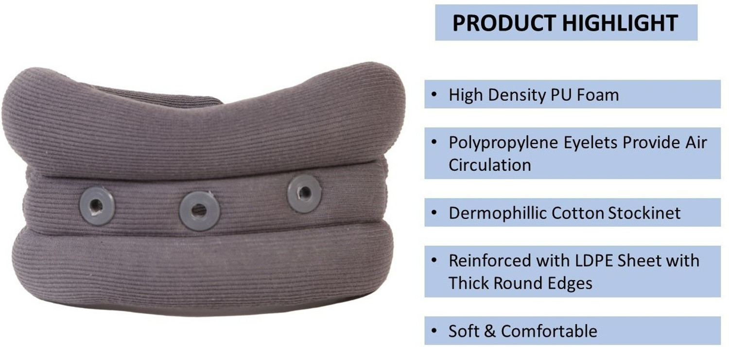 Image of ORANCLE CARE Adjustable Soft Cervical Collar for Extra Support & Relieves Pain in Neck (GREY) Neck Support