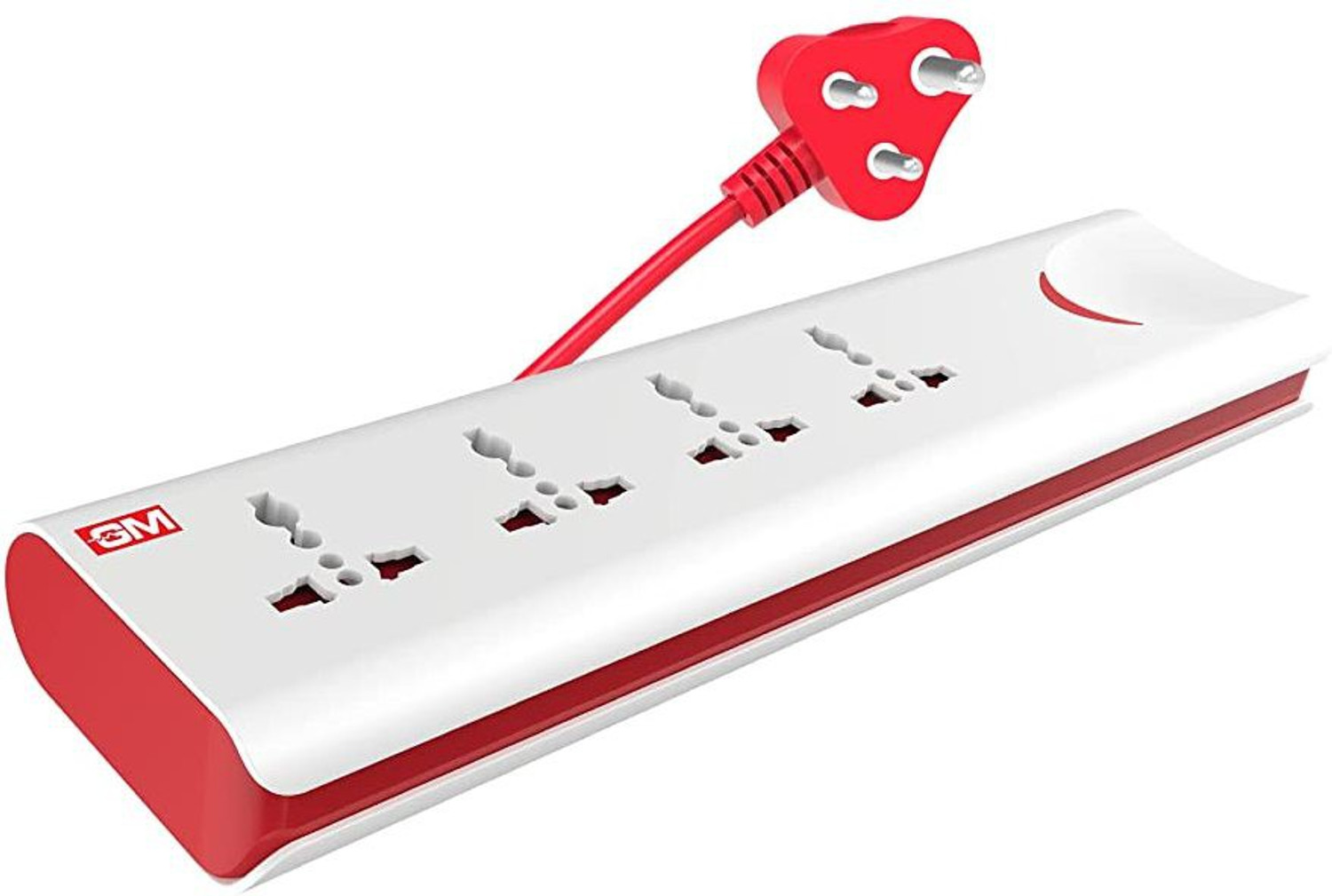 Image of GM Modular 3060 E - Book 4+1 power strip 4 Socket Extension Boards (Red, White, 1.75 m) 4 Socket Extension Boards