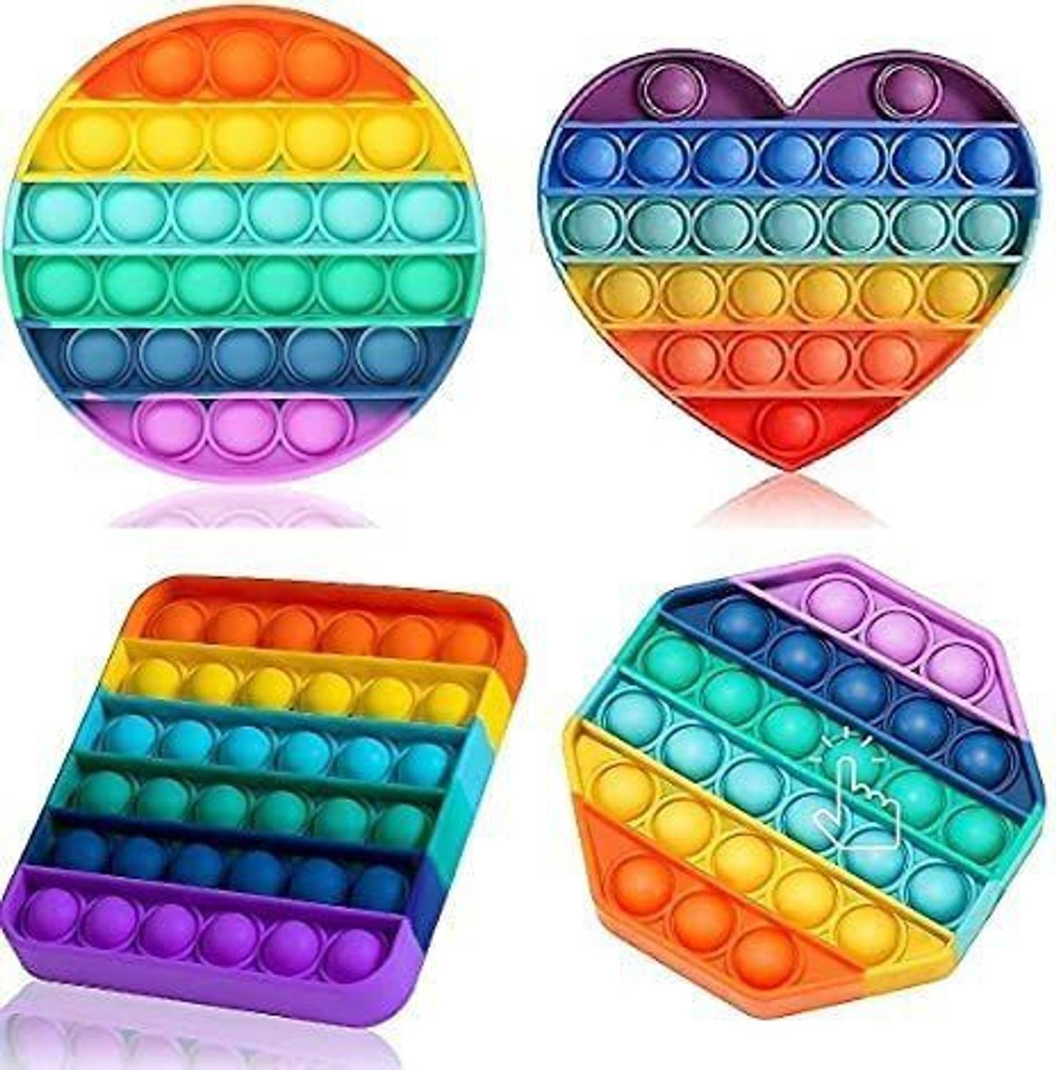 4AJ BAZAAR Popet Pop It Toys, Push Pop Bubble Toy, Great Bubble Toy for Kids Set of 4 Board Game Accessories