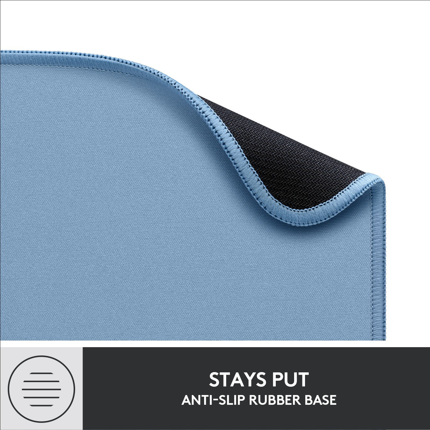 Image of Logitech Mouse Pad Blue Grey Non Slip Base Mousepad