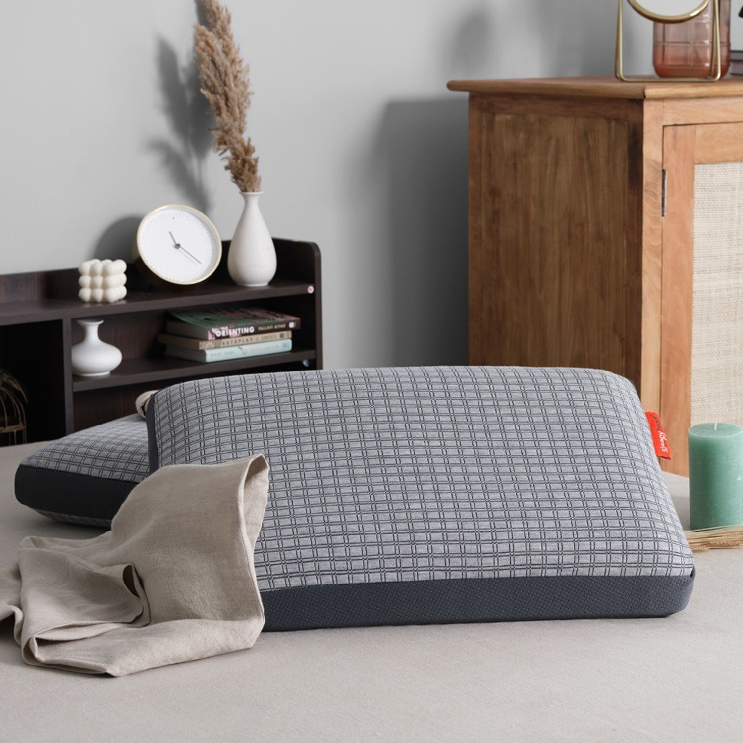 Image of Sleepyhead Memory Foam Sleeping Pillow Pack of 2 Geometric