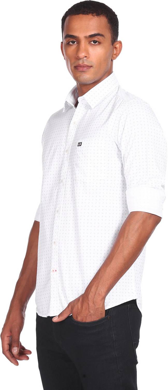Arrow Sport Men Printed Casual White Shirt