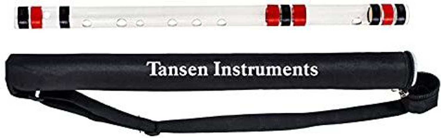 Image of Tansen Instruments Acrylic (Transparent ) C Sharp Medium Professional Flute, 18.5 inches with Free Carry Bag Fiber Glass Flute