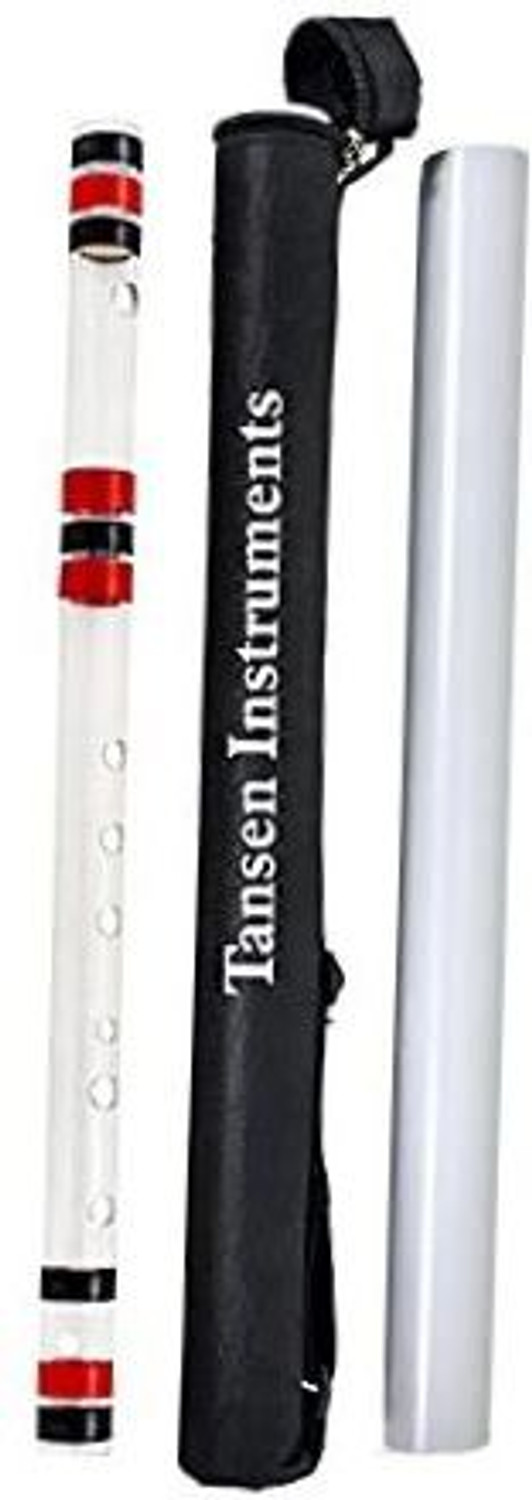 Image of Tansen Instruments Acrylic (Transparent ) C Sharp Medium Professional Flute, 18.5 inches with Free Carry Bag Fiber Glass Flute