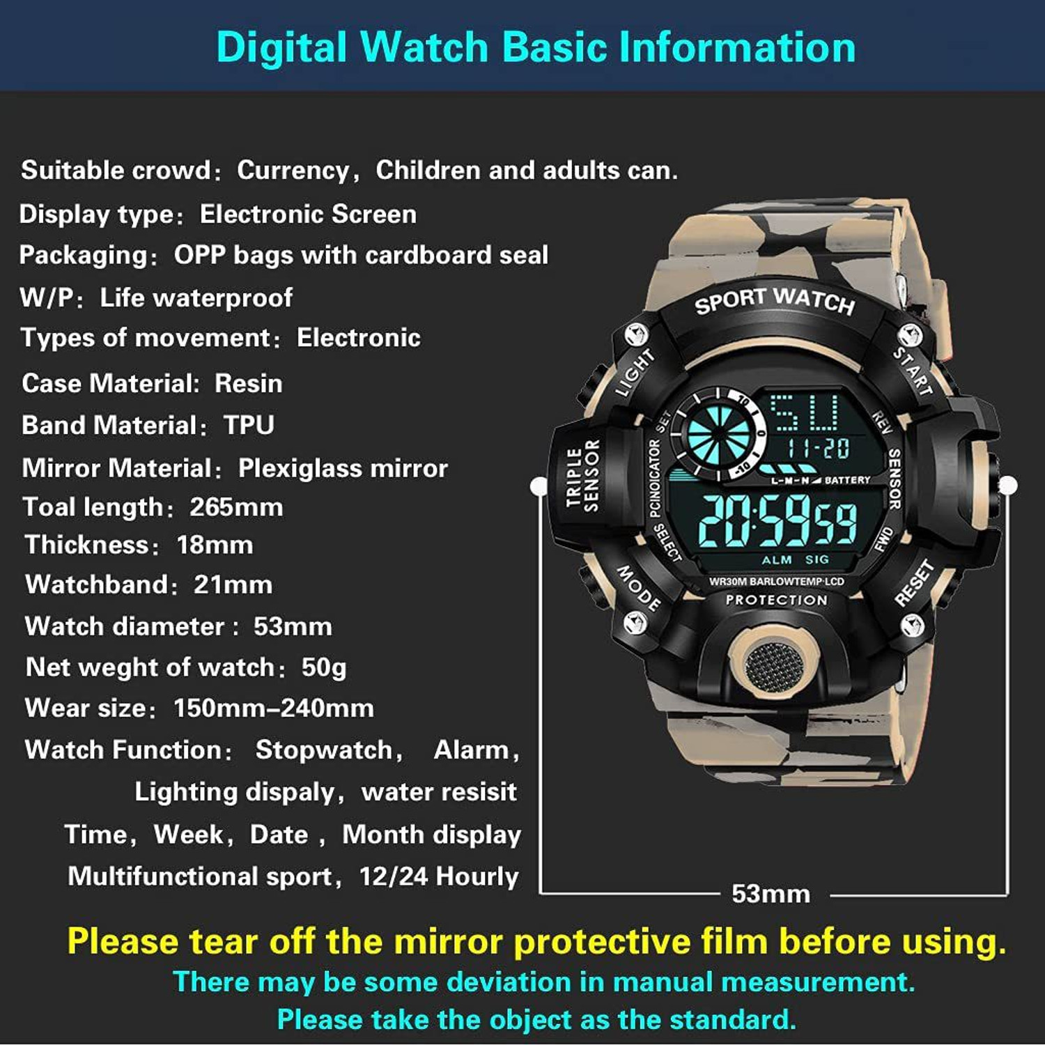 Image of Zock Digital Watch for Men /Boys Army Digital Stylish Sports Military's Kids Watches Digital Watch - For Men