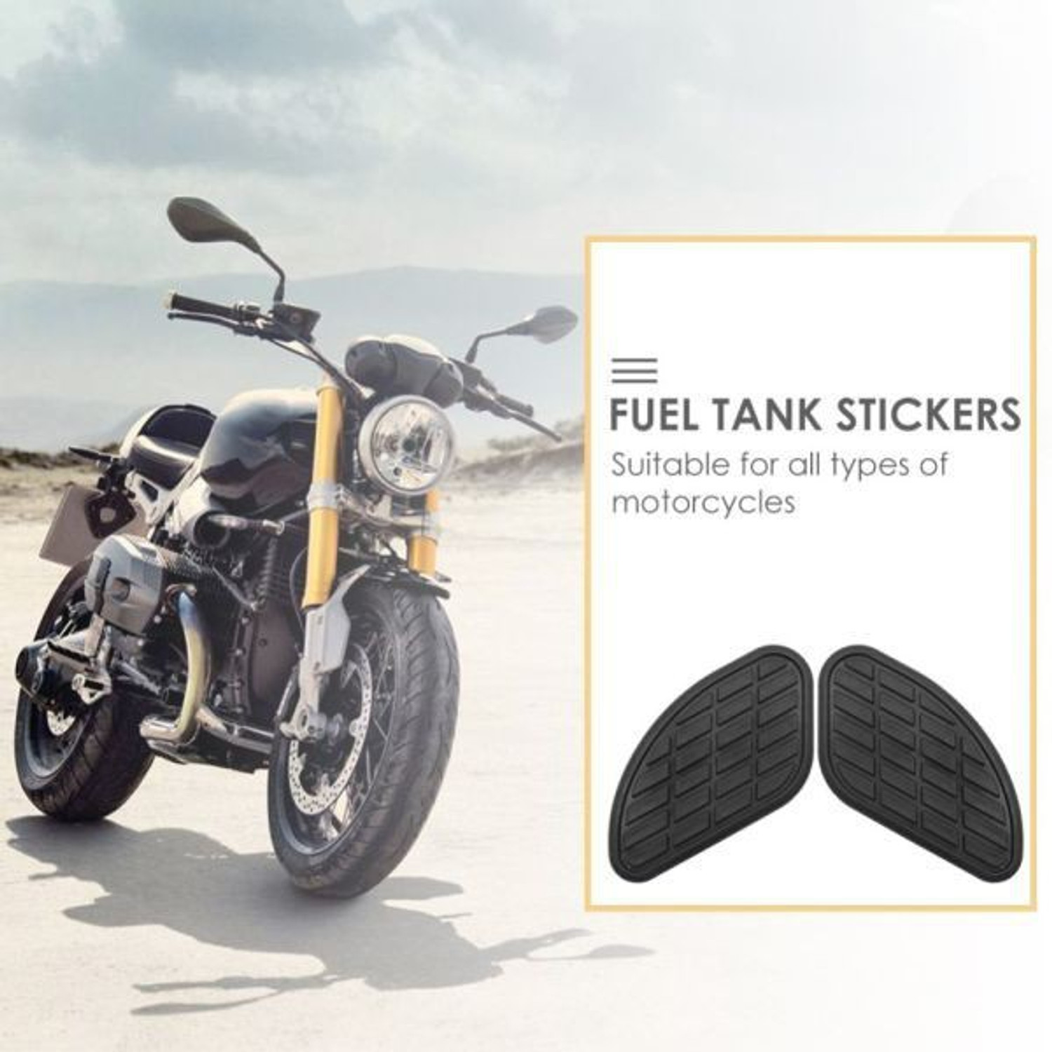 Image of SELVIKE Tank Pad Thai Pad Rubber Knee Grip Protect or Sticker for Thigh pad SUITABLE FOR ROYAL ENFIELD JAWA Bike Tank Pad
