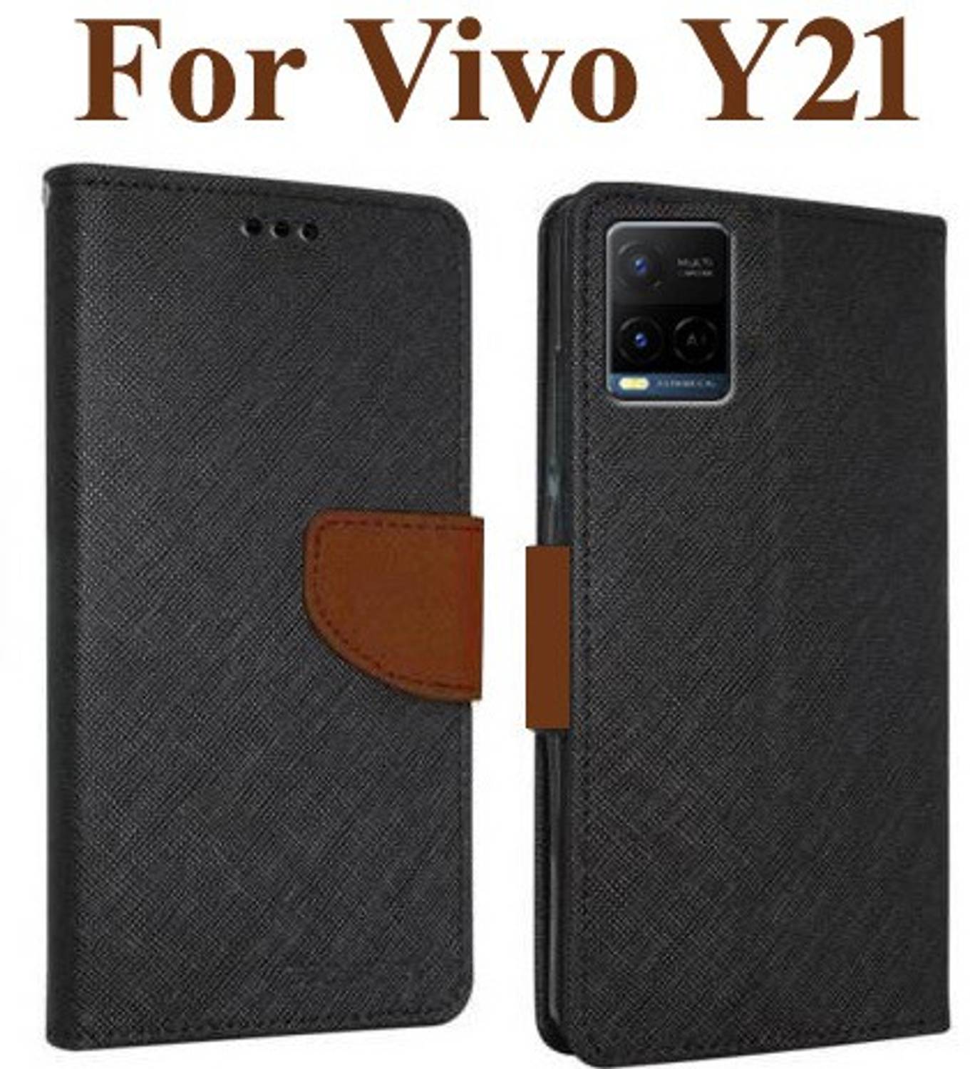 Wristlet Flip Cover for Vivo Y21, Vivo Y21E, Vivo Y21A