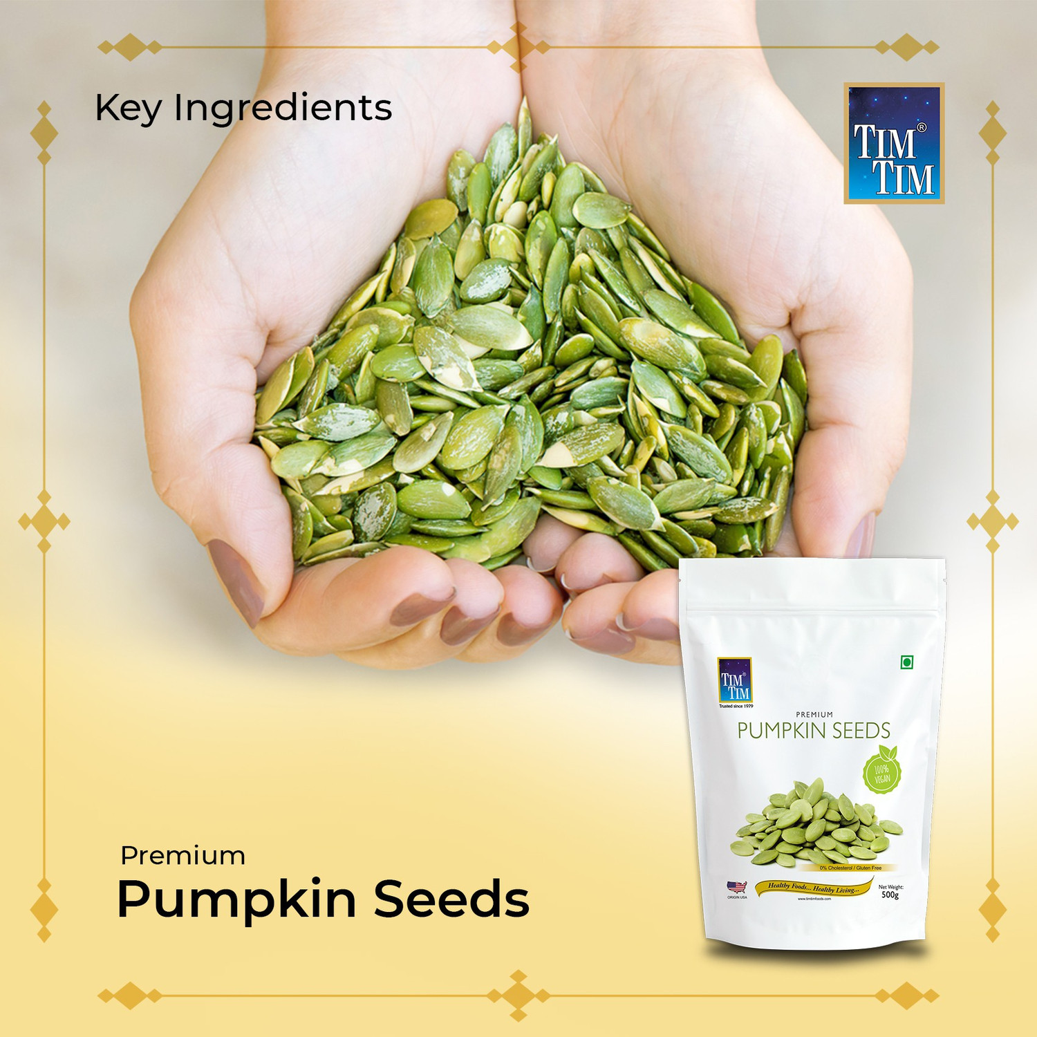 Image of Tim Tim Premium Pumpkin Seeds - High protein and Fibre Rich Superfood Pumpkin Seeds