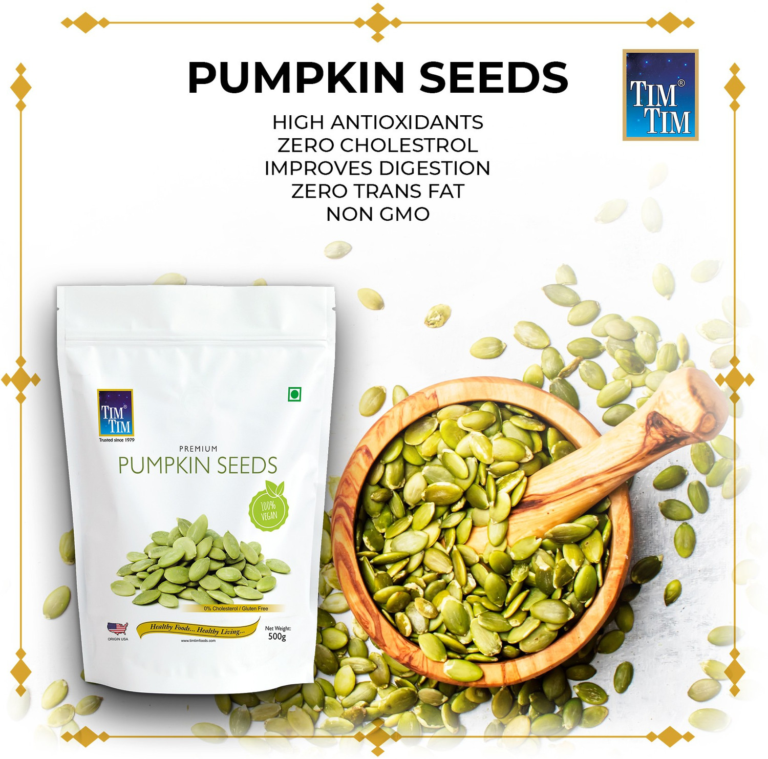 Image of Tim Tim Premium Pumpkin Seeds - High protein and Fibre Rich Superfood Pumpkin Seeds