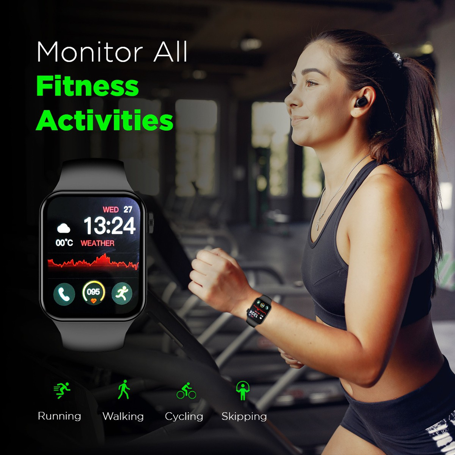 Image of I Kall W1 Smart Watch with BT Calling 1.82 Inch Display AI Voice Assistance Smartwatch