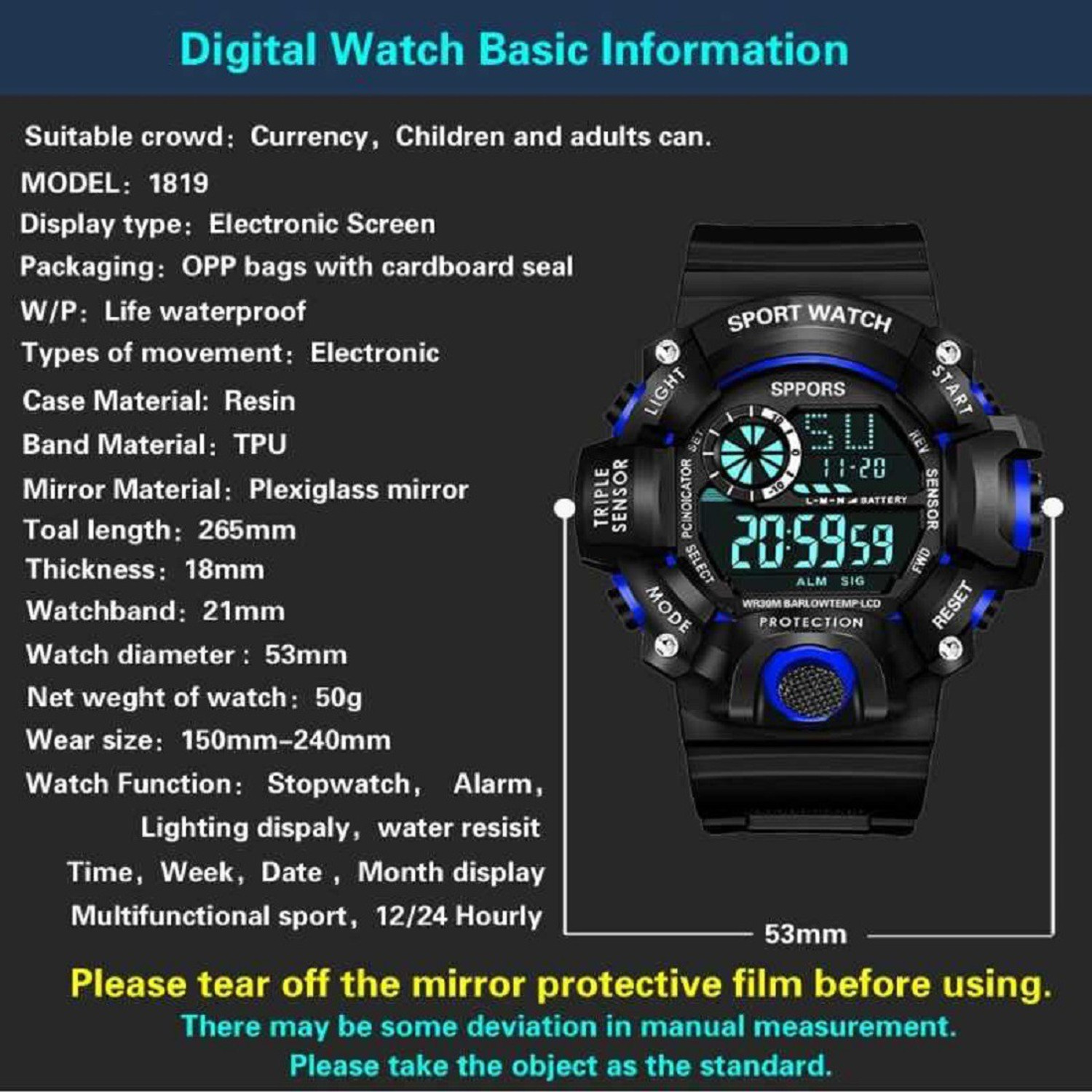 Image of Holcano Mens Watch Digital Watch - For Men