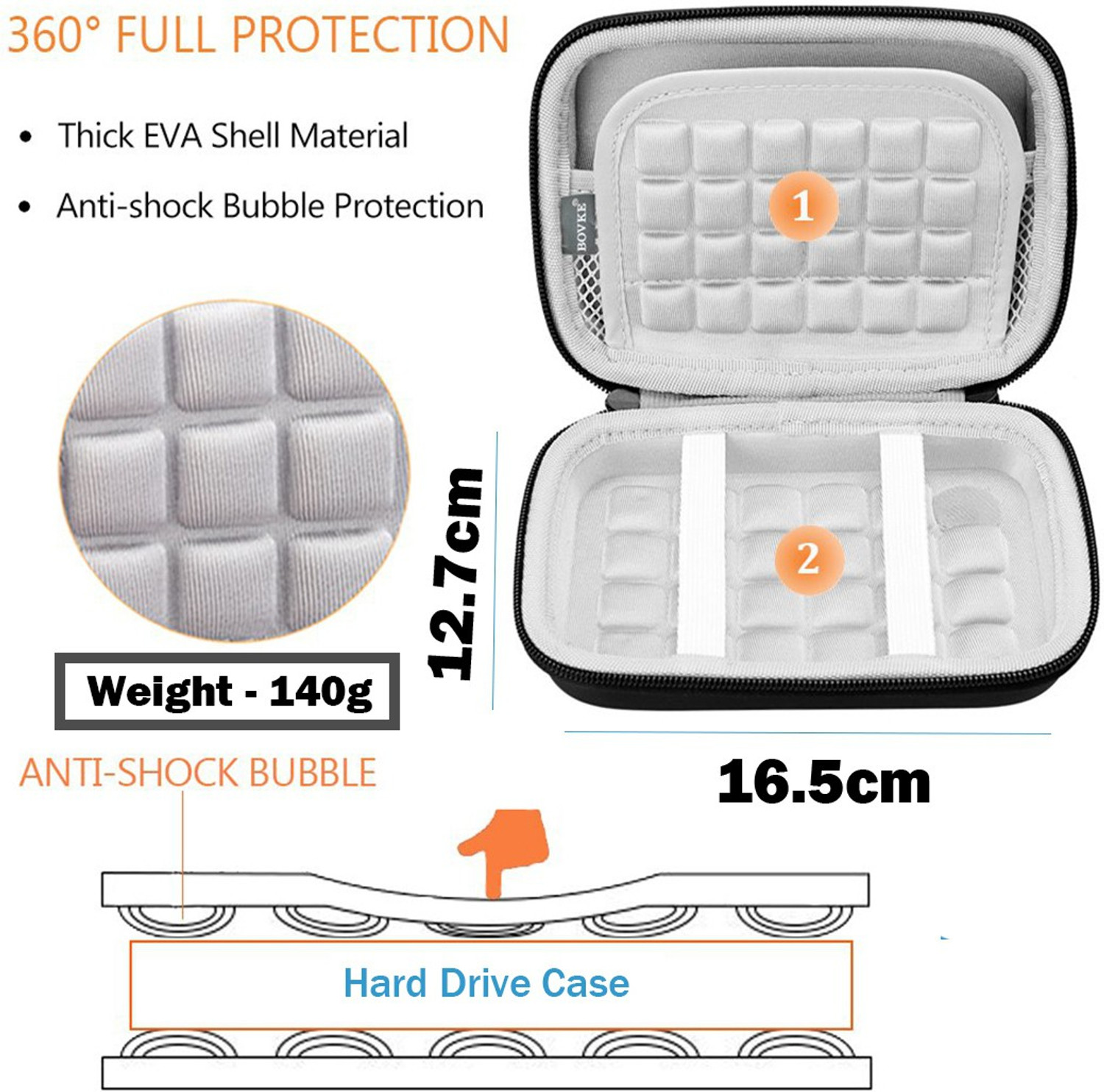 Image of StealODeal Pouch for Seagate,Toshiba,WD,Sony,Transcend,HP & Hitachi 2.5 inch External Hard Disks