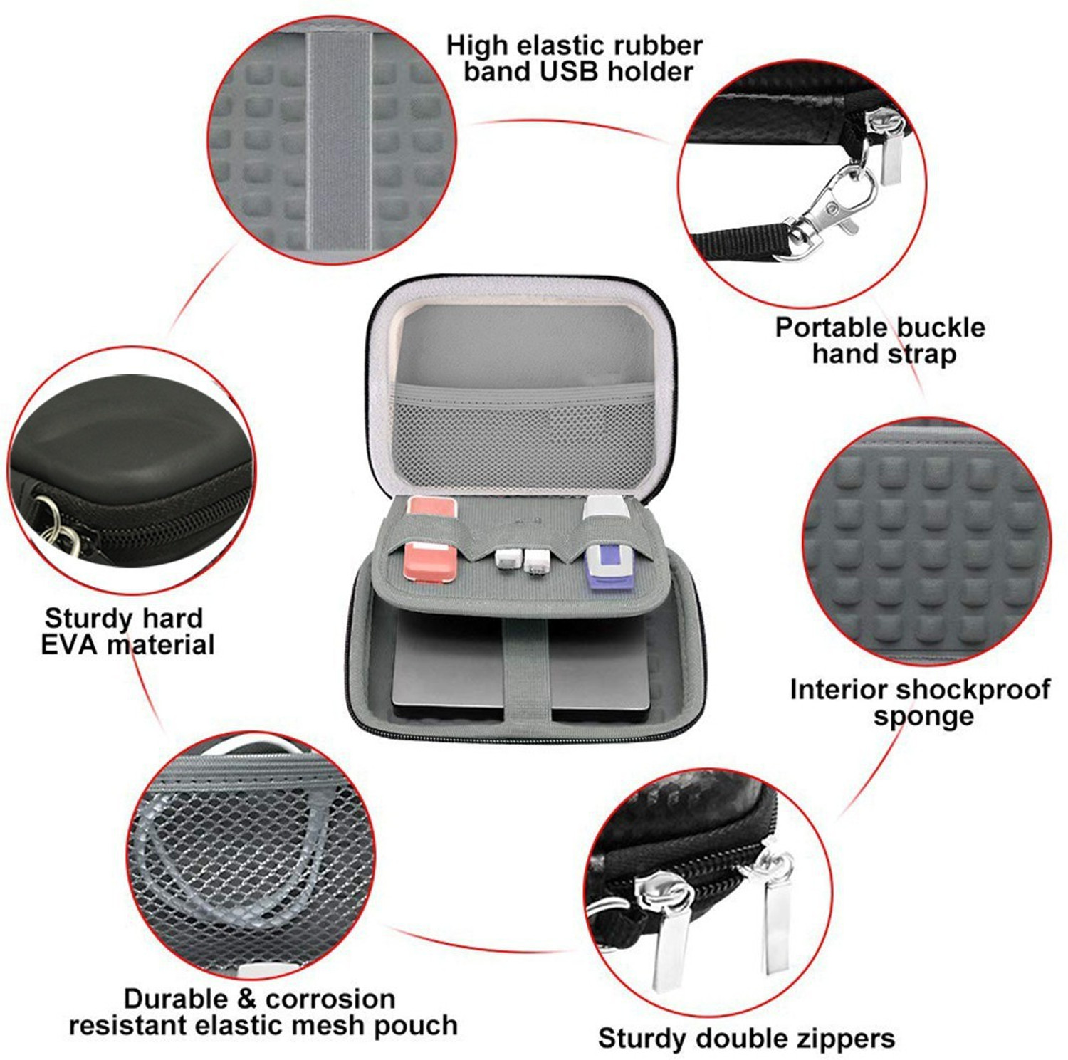 Image of StealODeal Pouch for Seagate,Toshiba,WD,Sony,Transcend,HP & Hitachi 2.5 inch External Hard Disks