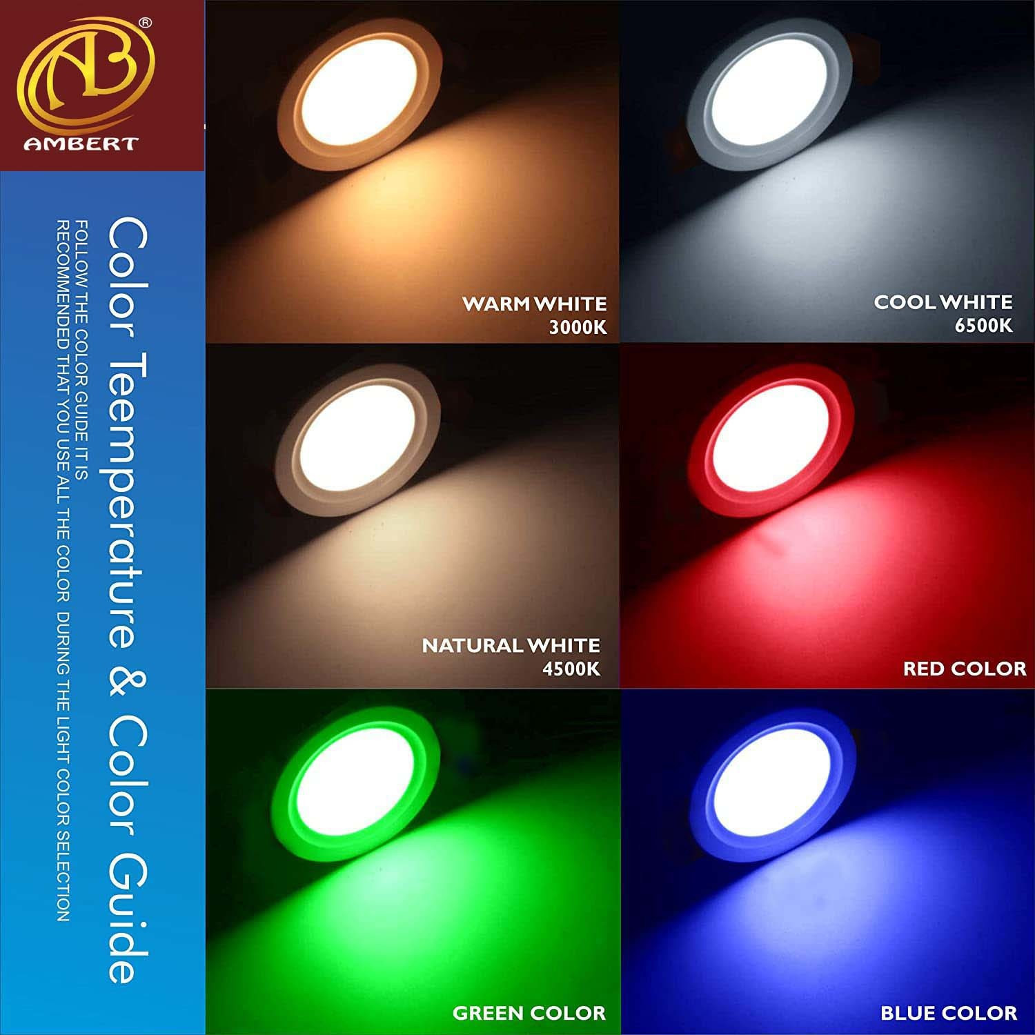 Image of ambert 3watt led ceiling light (blue color) 2 pieces Ceiling Light Ceiling Lamp