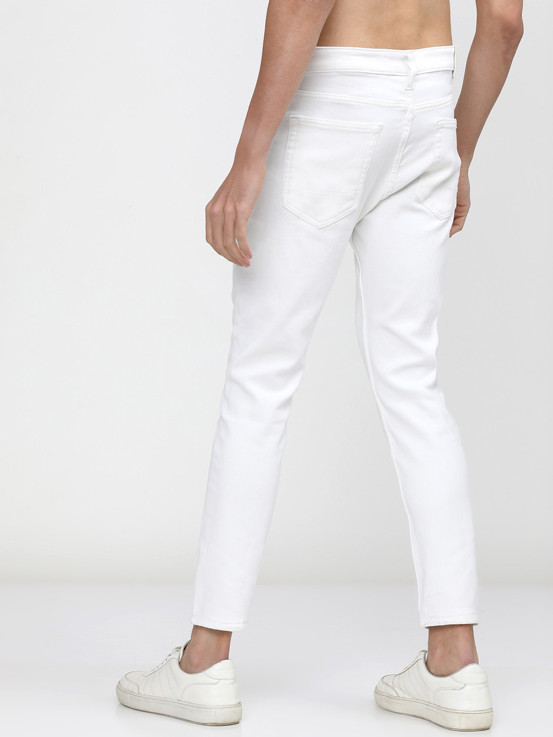 Image of HIGHLANDER Tapered Fit Men White Jeans