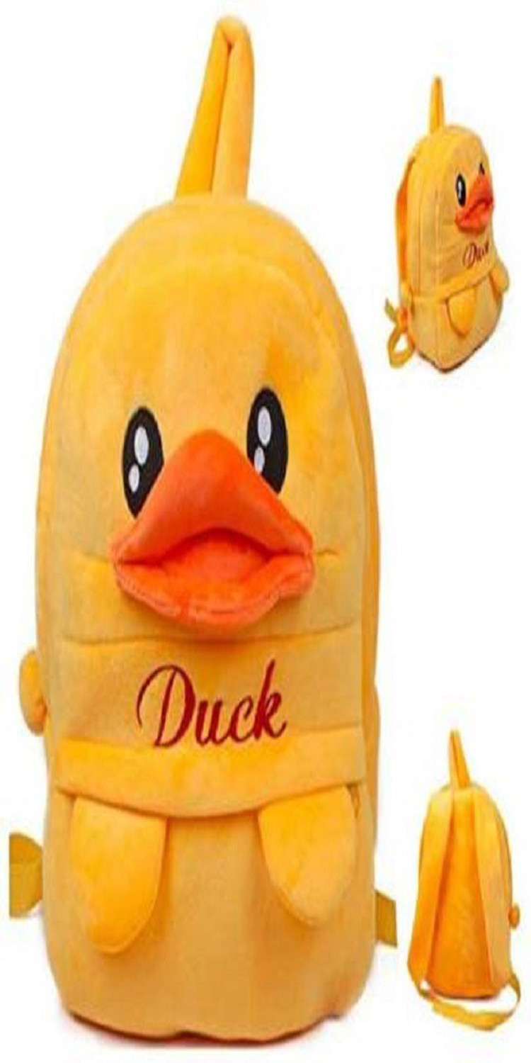 Image of MJ Hub Duck Kids Soft School Bag soft fabric for ukg,lkg,play school, boys /girls School Bag Plush Bag (Yellow, 10 inch) 10 L Backpack