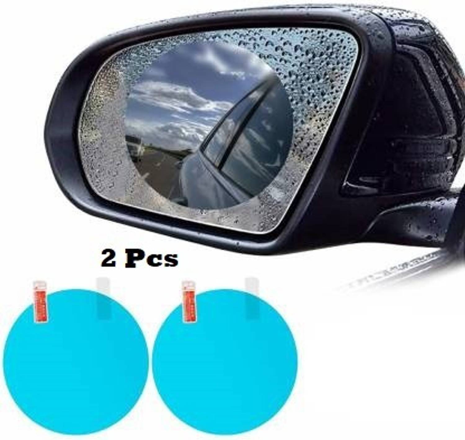 AIRSKY Car Side View Mirror Waterproof Anti-Fog Film - Anti-Glare Anti-Mist Protector Sticker - to See Outside Rearview Mirror Clearly in Rainy Days (round) Car Mirror Rain Blocker