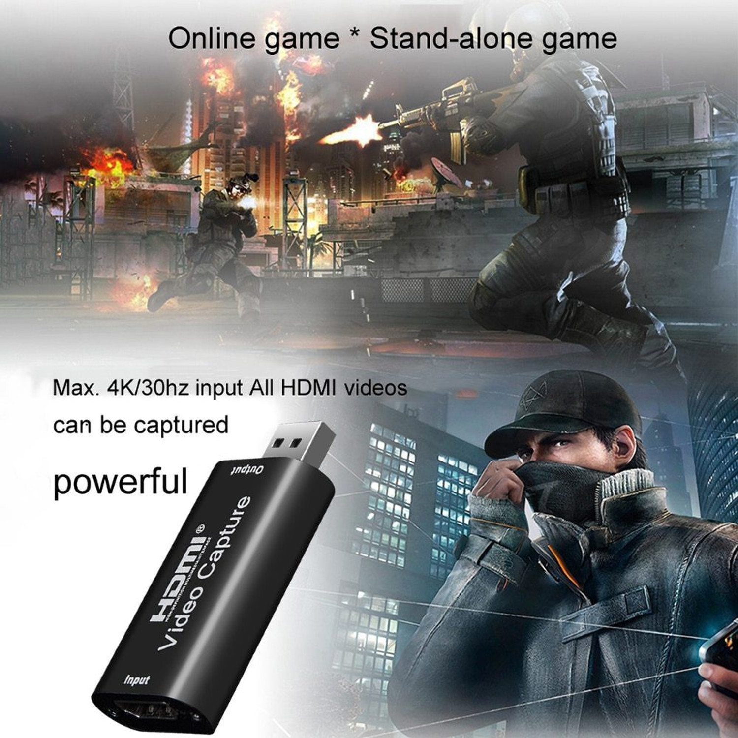 Image of microware Video Capture Card, 1080P HDMI Capture Card - HDMI to USB 2.0 Video Capture Device for Live Streaming, Broadcasting, Gaming Record, Video Conference USB 2.0 HDMI Connector (Black)