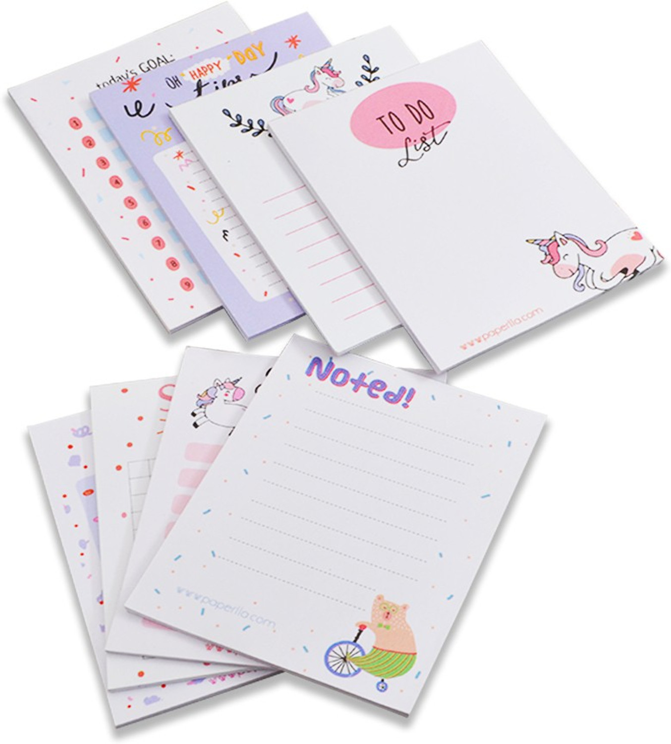 Image of COI Memo Notepads | Daily Writing Pads Trendy & Stylish Doodling Pads | Easy Tear Off Pads | Pocket Notepads for Kids | Adults | Family Set of 8 Pocket-size Note Pad Ruled 50 Pages