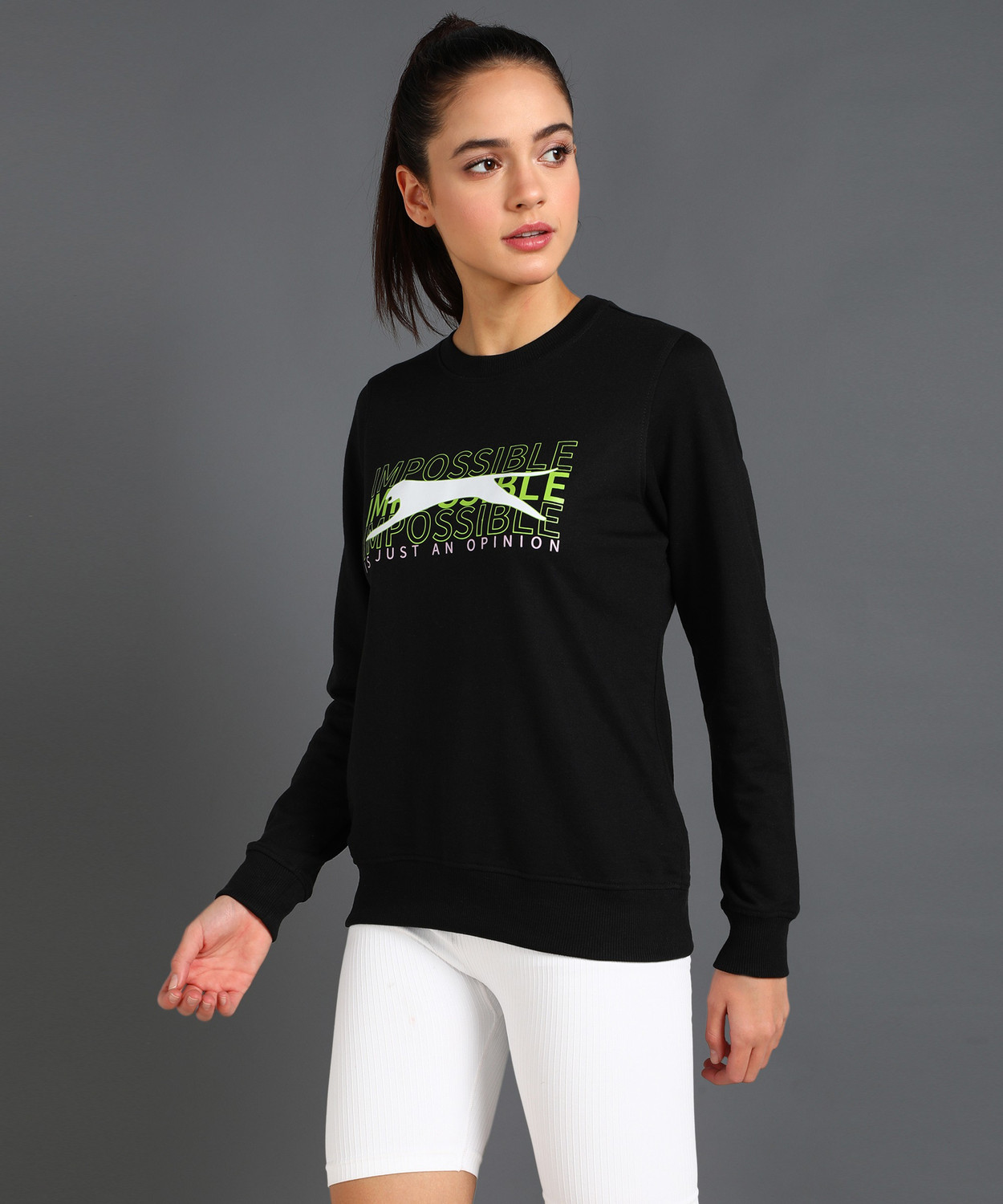Image of SLAZENGER Full Sleeve Graphic Print Women Sweatshirt