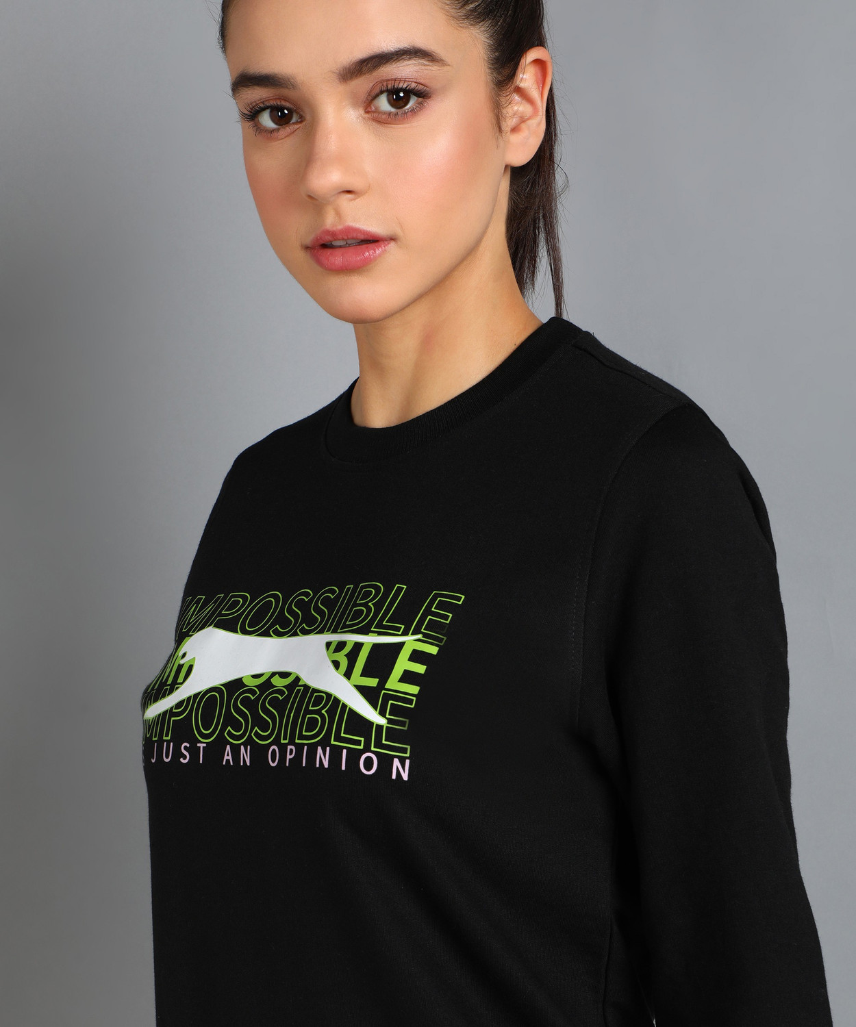 Image of SLAZENGER Full Sleeve Graphic Print Women Sweatshirt