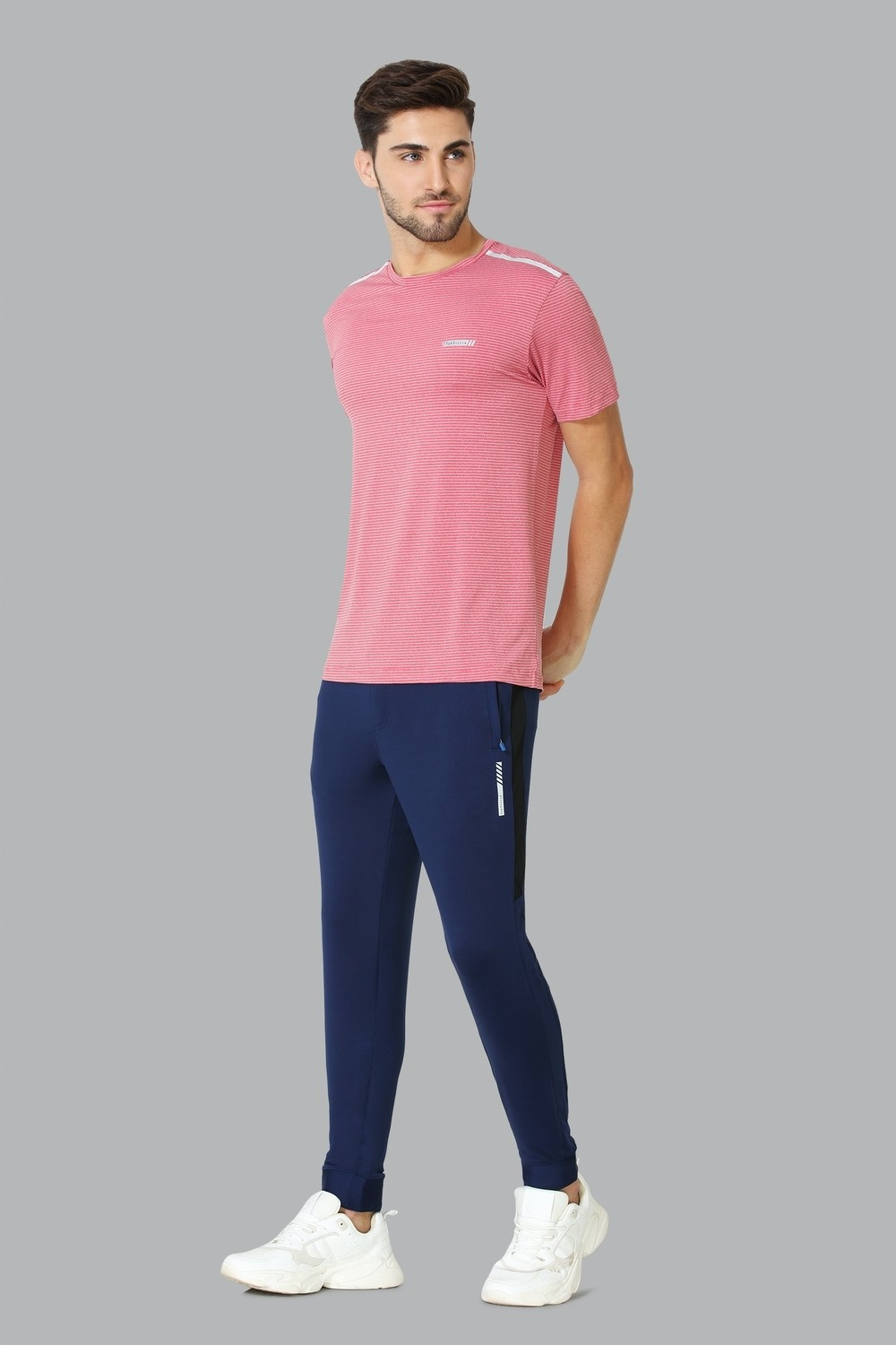 Image of VAN HEUSEN Performance Swift Dry And 4 Way Stretch Solid Men Dark Blue Track Pants