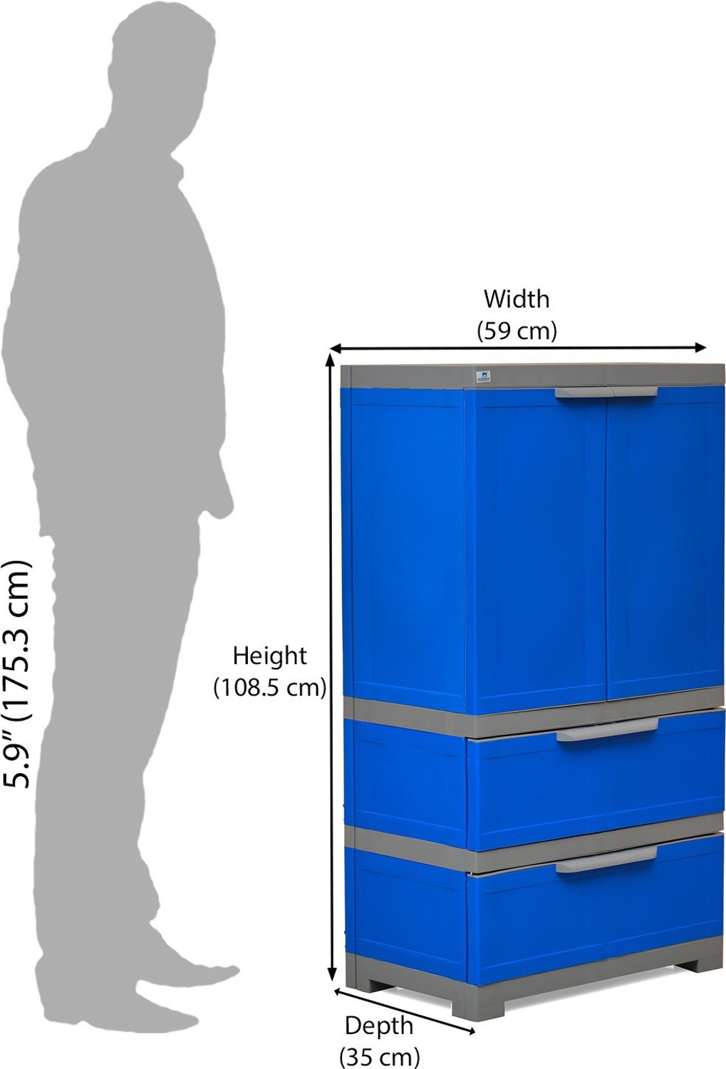 Image of Nilkamal FMDR2B Plastic Free Standing Cabinet