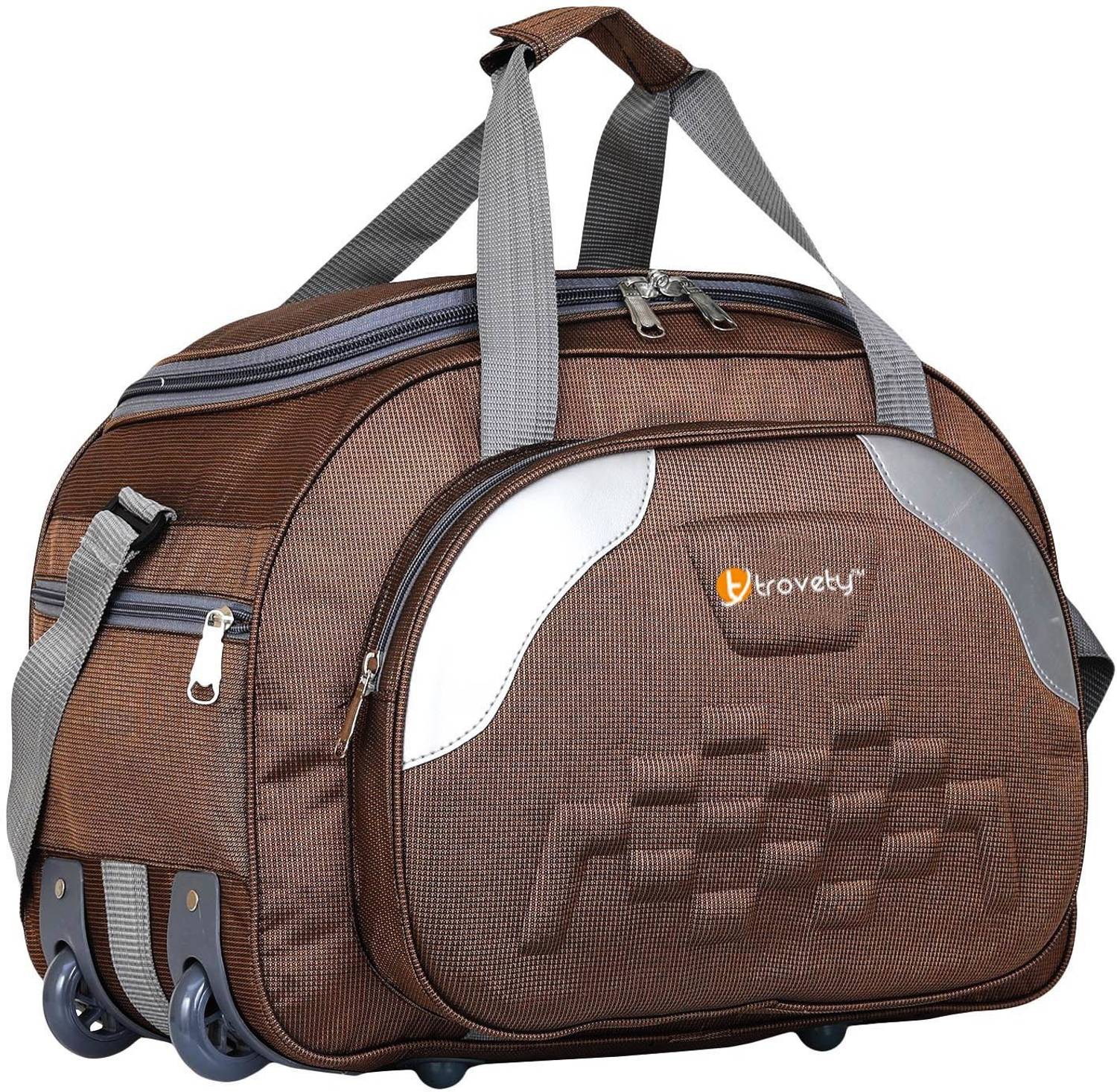 Trovety Luggage (Expandable) Heavy Duty Branded Quality Duffel Luggage Travel Bag Duffel With Wheels (Strolley)