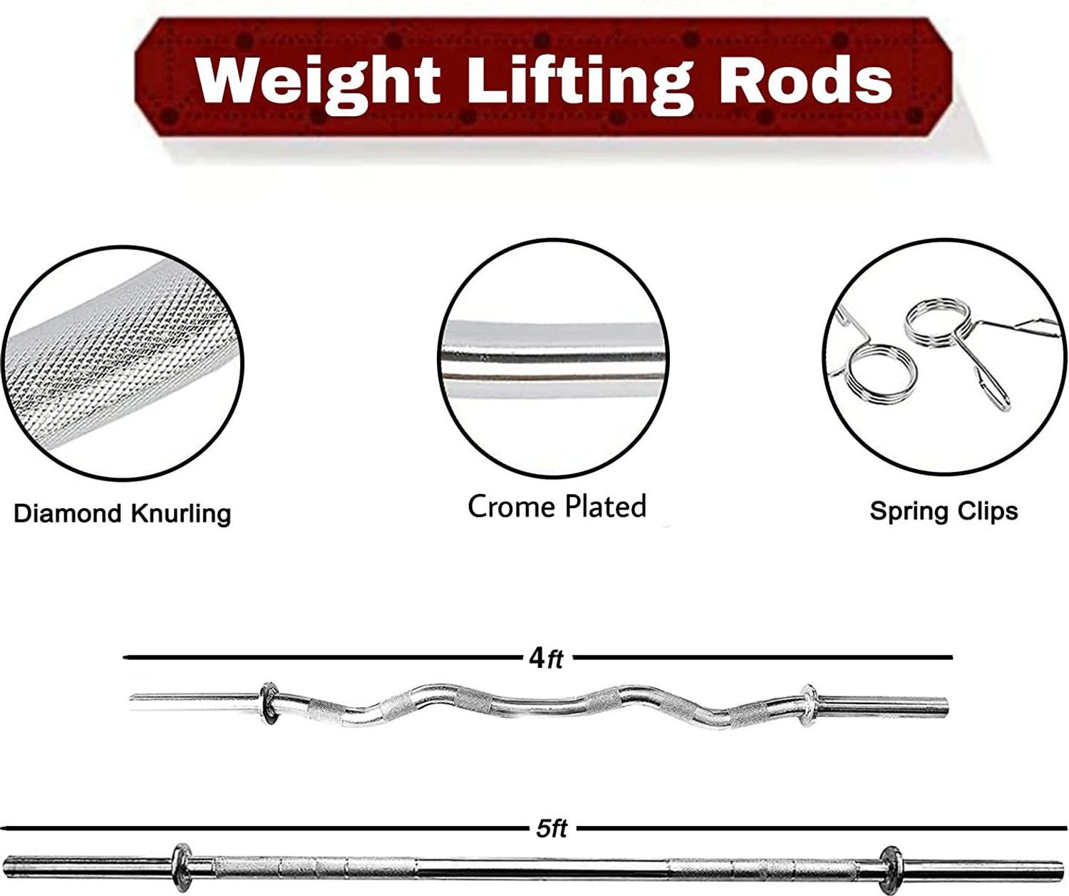 Image of YMD 40 kg Professional Metal Integrated Rubber Plates (2.5X4 5x6) 4FT Curl, 5FT Strt Home Gym Combo