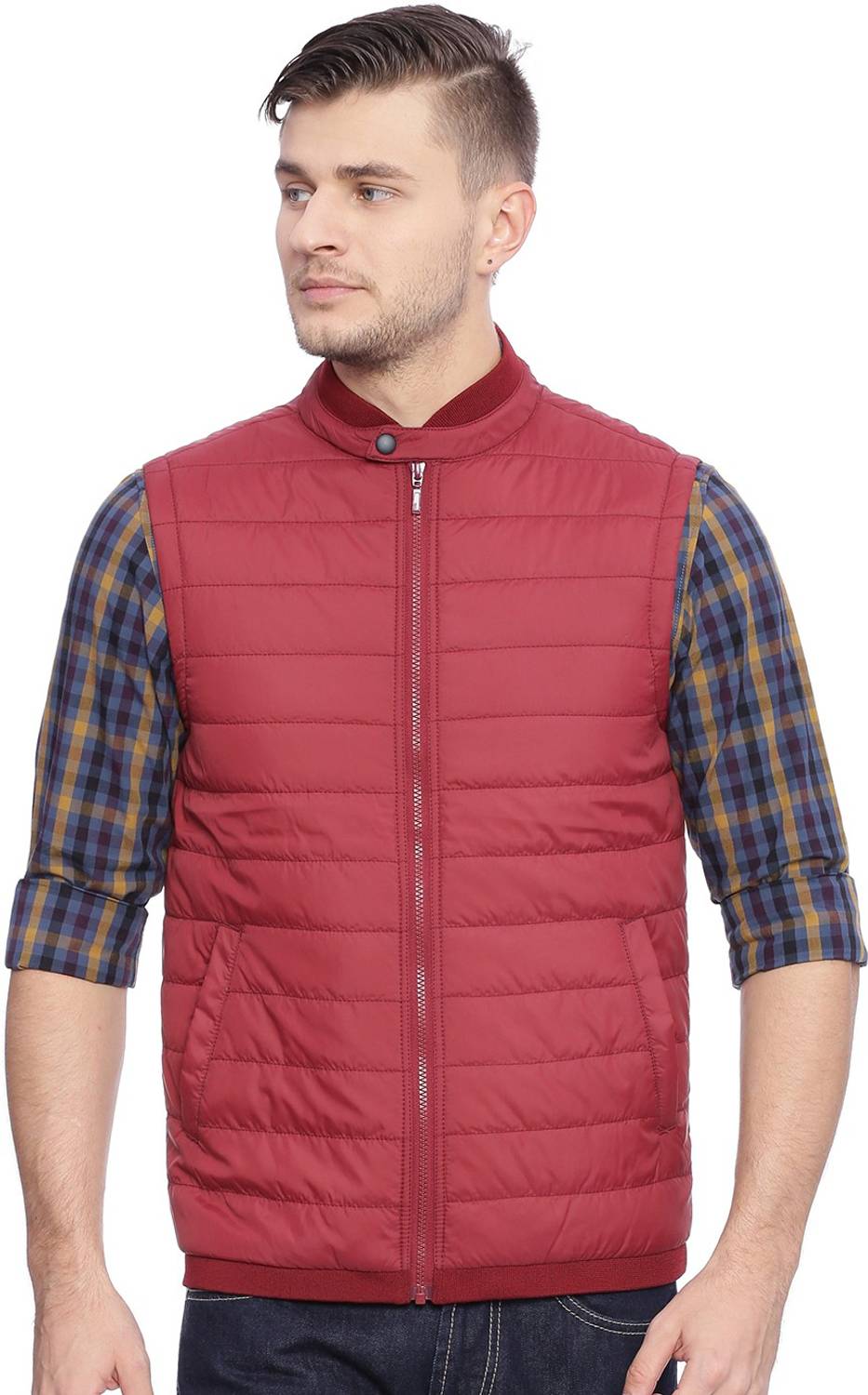 BASICS Sleeveless Solid Men Jacket