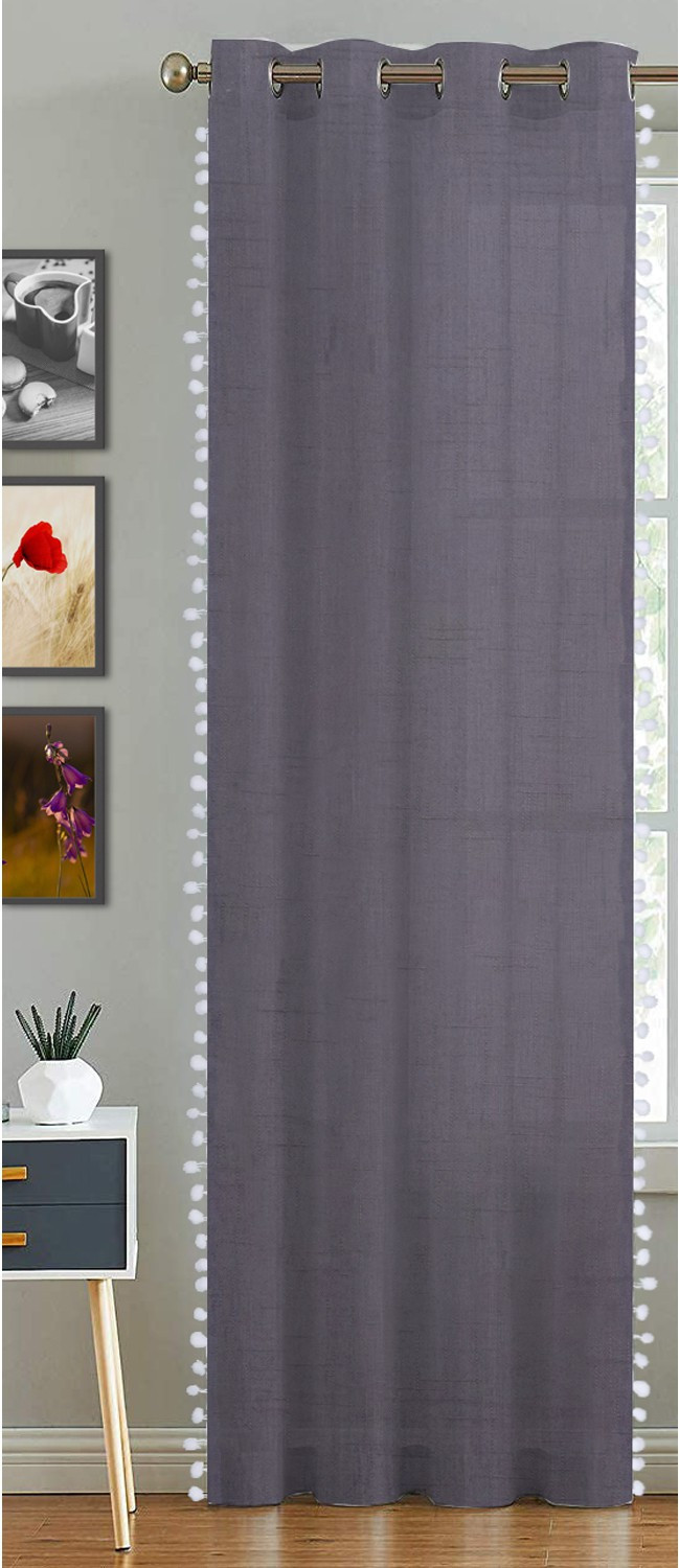 Image of HOMEMONDE 213 cm (7 ft) Door Cotton Transparent Curtain Single Curtain