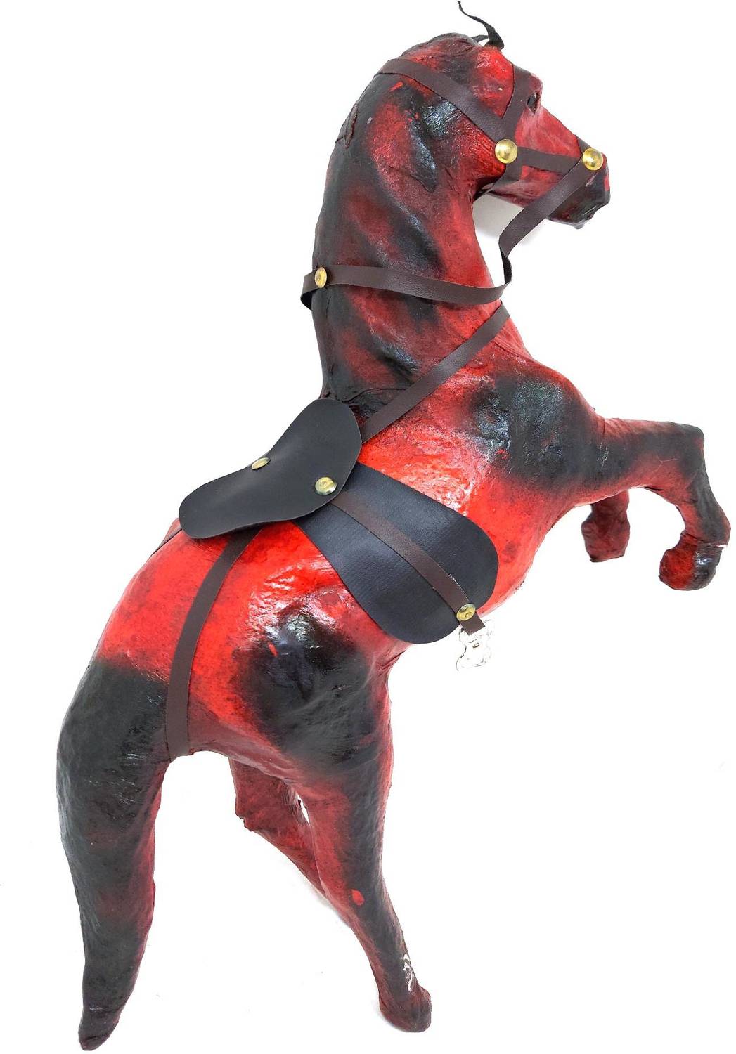 DESI KARIGAR Wooden & leather Horse - Wooden & leather Horse . Buy