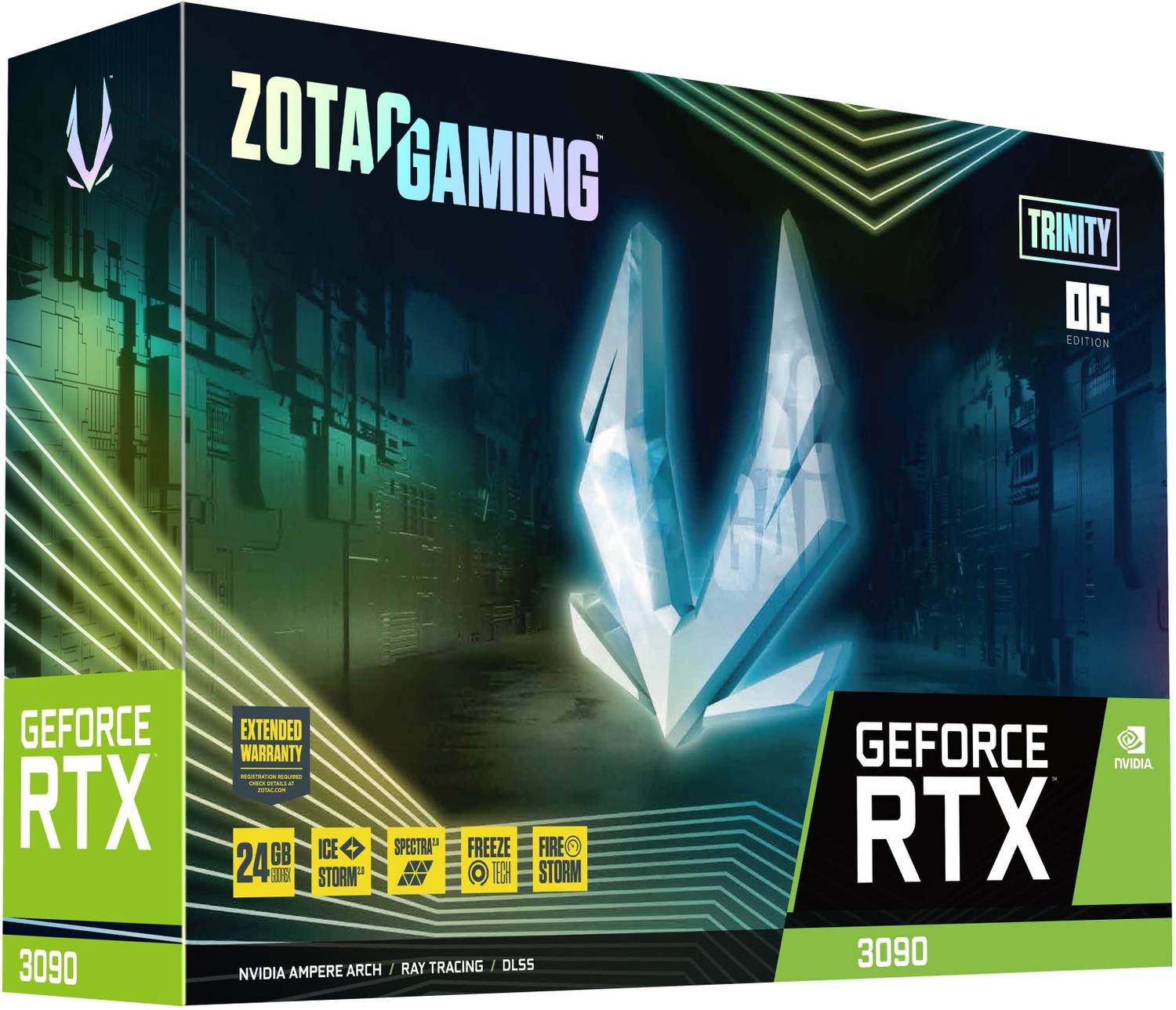 ZOTAC RTX 3090 Trinity OC GDDR6X 24 GB NVIDIA Chipset 384 bit 1710