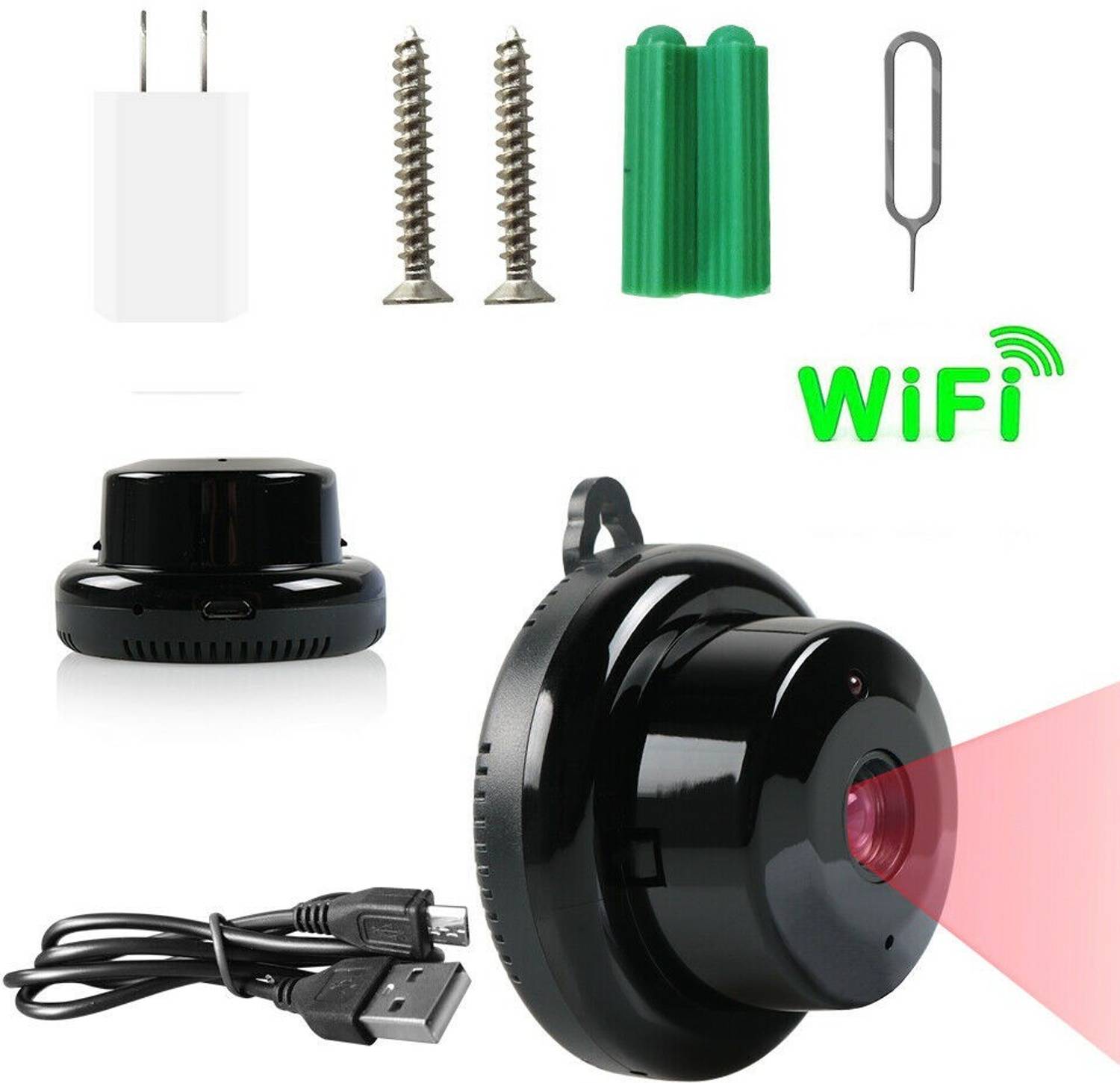 AVOIHS 1080p Full HD Mini Hidden secret Camera Nanny Spy Camera Versatile Dash Cam Wifi with Audio Battery Magnet Recording for Home Office Room Indoor Outdoor Meeting Support 64GB SD Card Security Camera