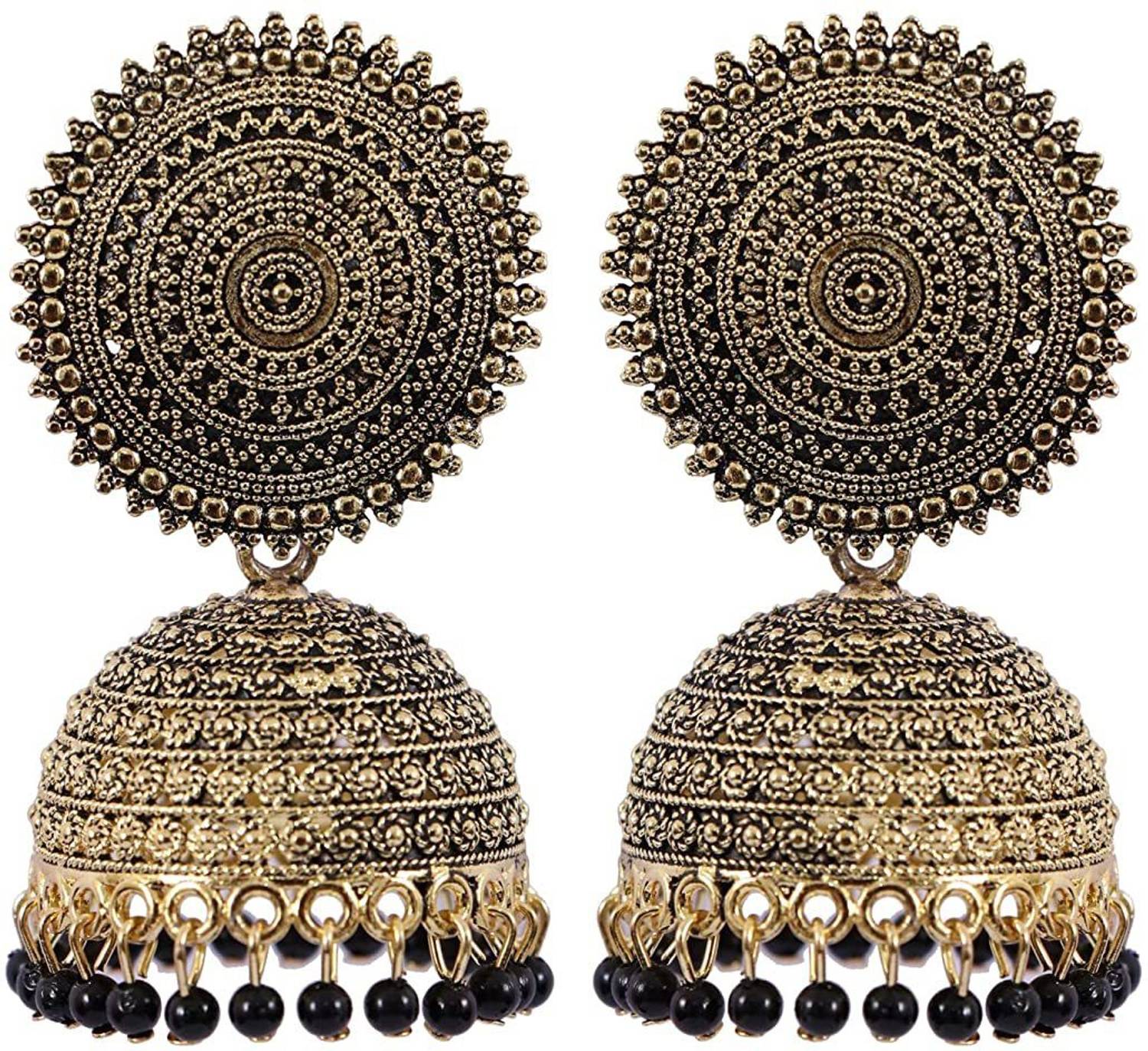 Happy Stoning Designer graceful Jhumka earrings for women Beads Brass Jhumki Earring Beads Brass Jhumki Earring