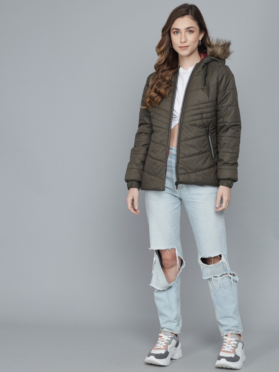 Image of KOTTY Full Sleeve Solid Women Jacket