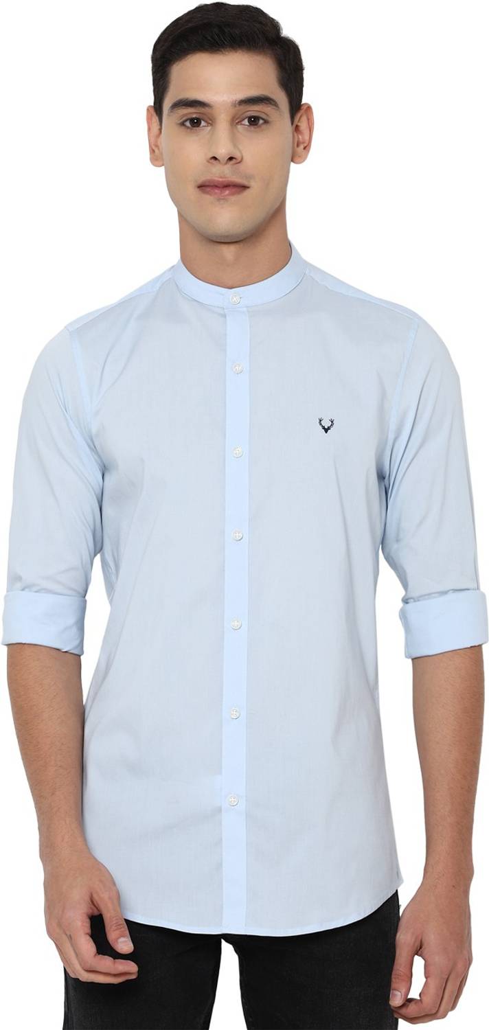Allen Solly Men Solid Casual Blue Shirt