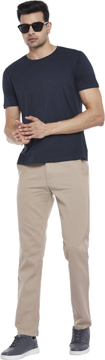 Byford by Pantaloons Solid Men Round Neck Dark Blue T-Shirt
