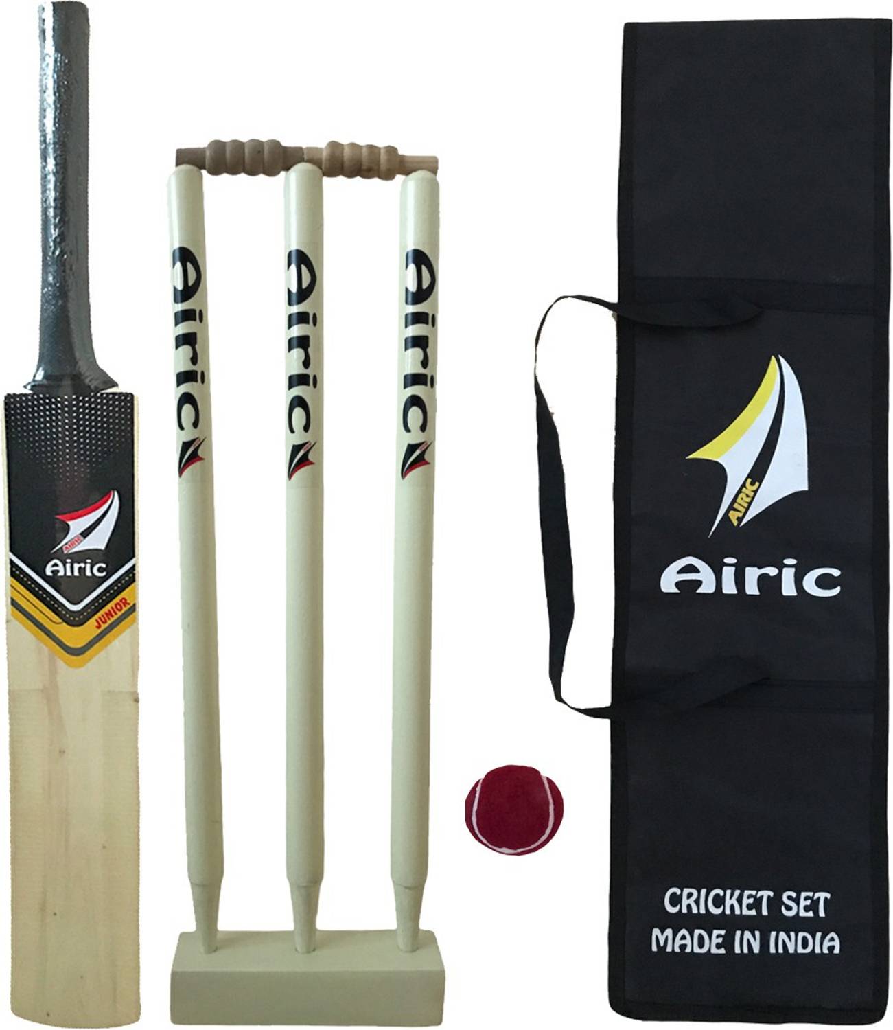 Airic Kashmiri Popular Willow Cricket Kit With Ball, Wickets And Bag (Size 2 For 5 To 6 Yrs) Cricket Kit