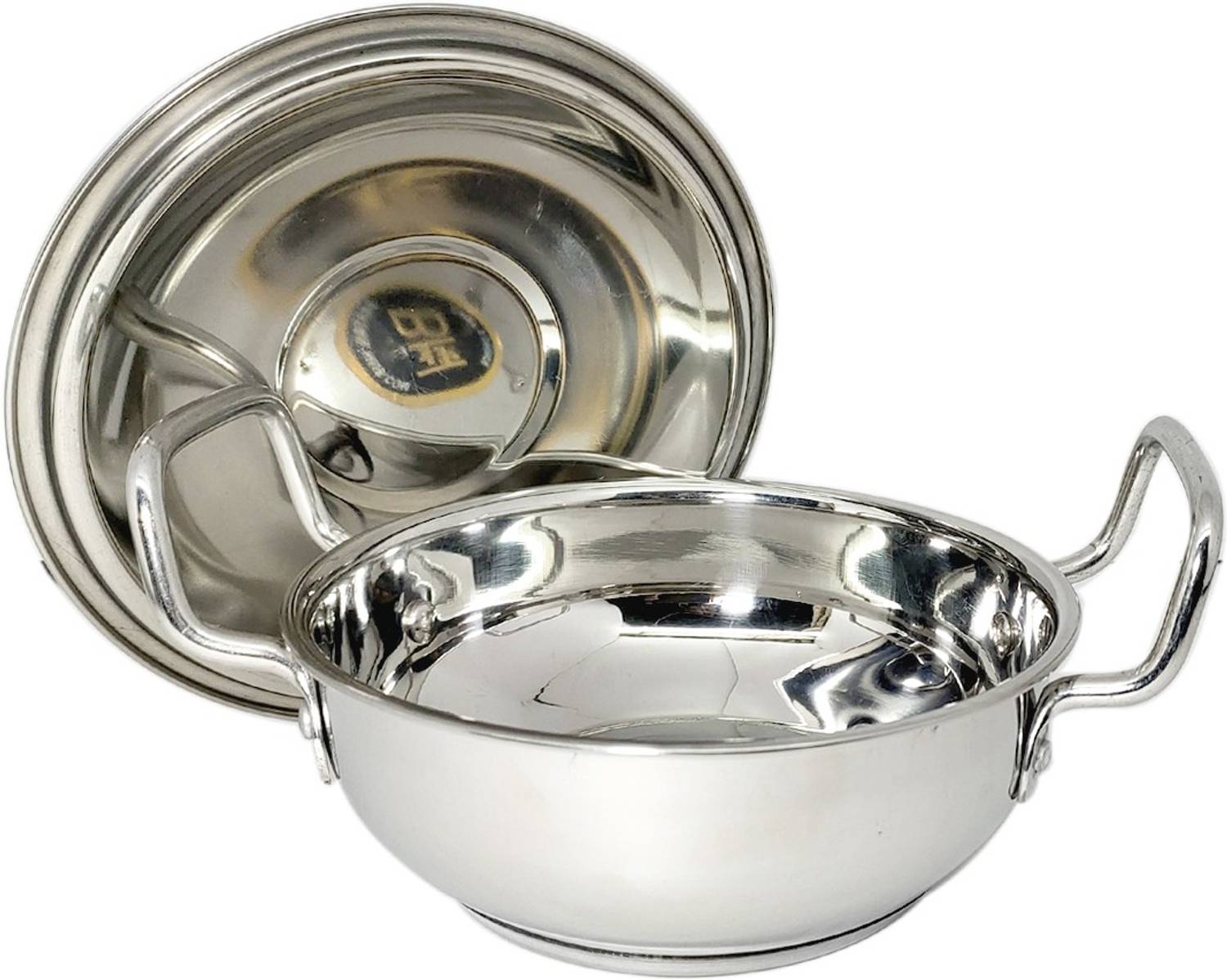 bartan hub Stainless Steel Induction Bottom Kadhai with Lid 5 Liter ( Induction and Gas Stove Compatible , Sandwich Bottom , Dishwasher Safe , Diameter - 29 cm ) Kadhai 29 cm diameter with Lid 5 L capacity