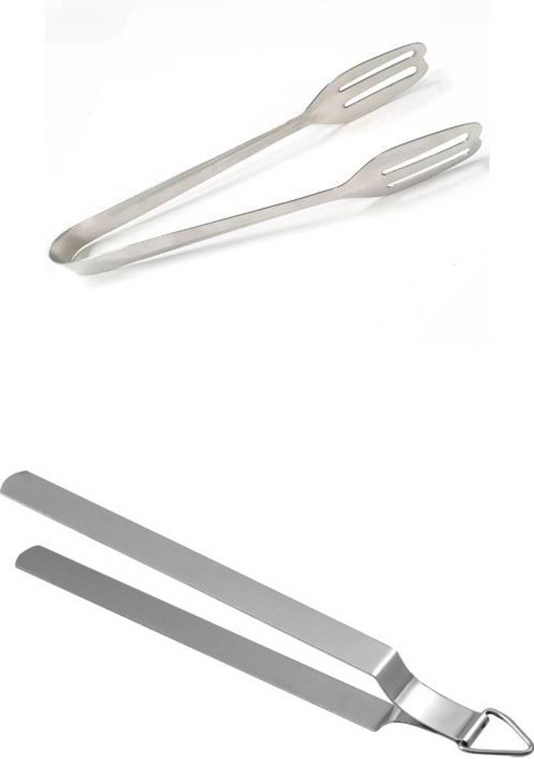 A2SK Roasting Chimta + Slotted tong 27 cm, 21 cm Roasting, Salad, Serving, Hamburger, Utility Tong Set