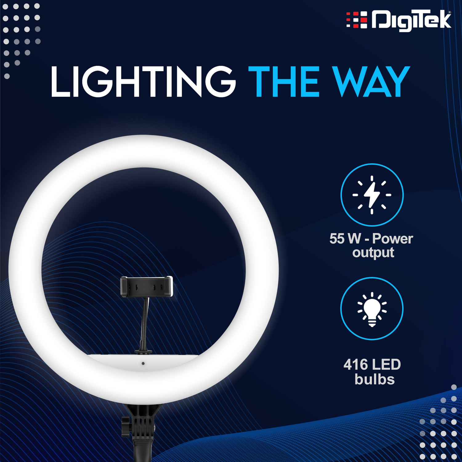 Image of DIGITEK Professional 19 inch big LED Ring Light with 2 color modes Lighting (DRL 19) Ring Flash