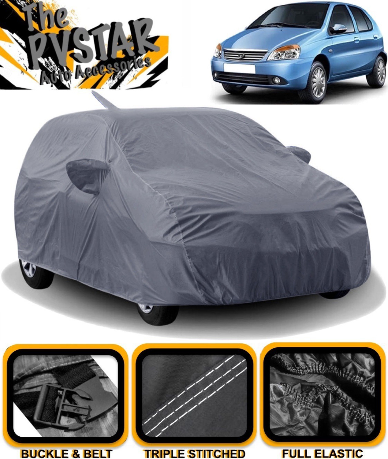 Image of PVSTAR Car Cover For Tata Indica (With Mirror Pockets)