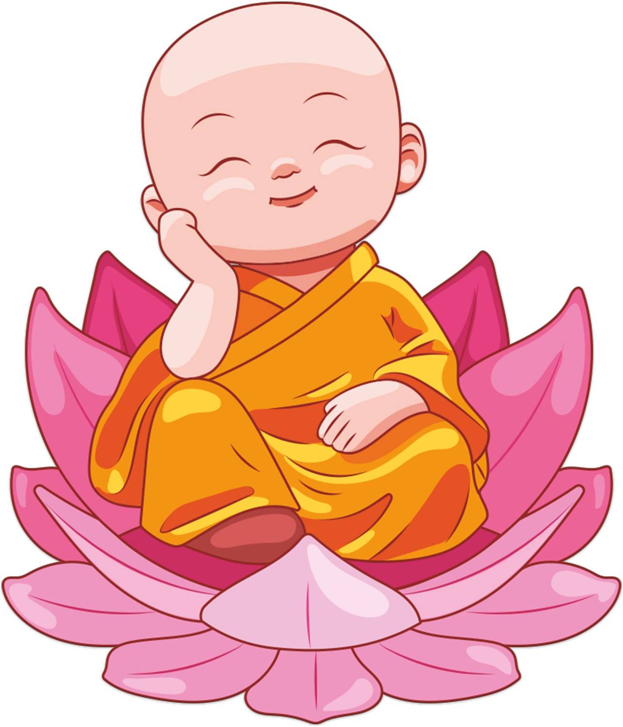Artvibes Fridge Magnet Cute Little Monk Decorative Item for Refrigerator|Almirah(RM_7015) Fridge Magnet Pack of 1