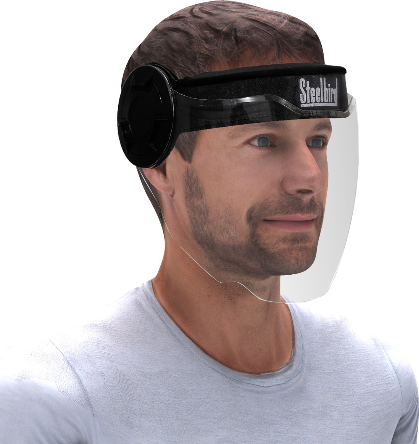 Image of Steelbird SBH-50-FU Unbreakable Reusable Flip Up Face Shield Pack of 2 Safety Visor