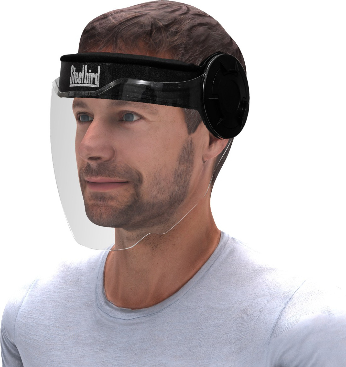 Image of Steelbird SBH-50-FU Unbreakable Reusable Flip Up Face Shield Pack of 2 Safety Visor