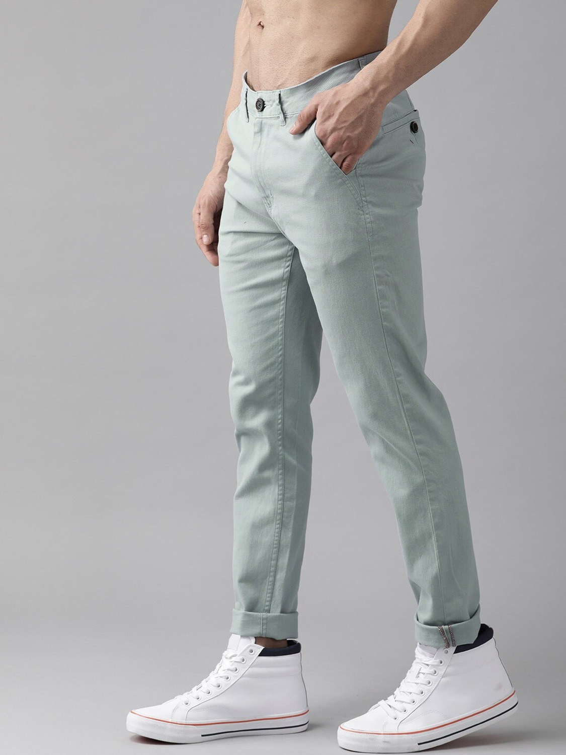 Image of Roadster Slim Fit Men Blue Trousers