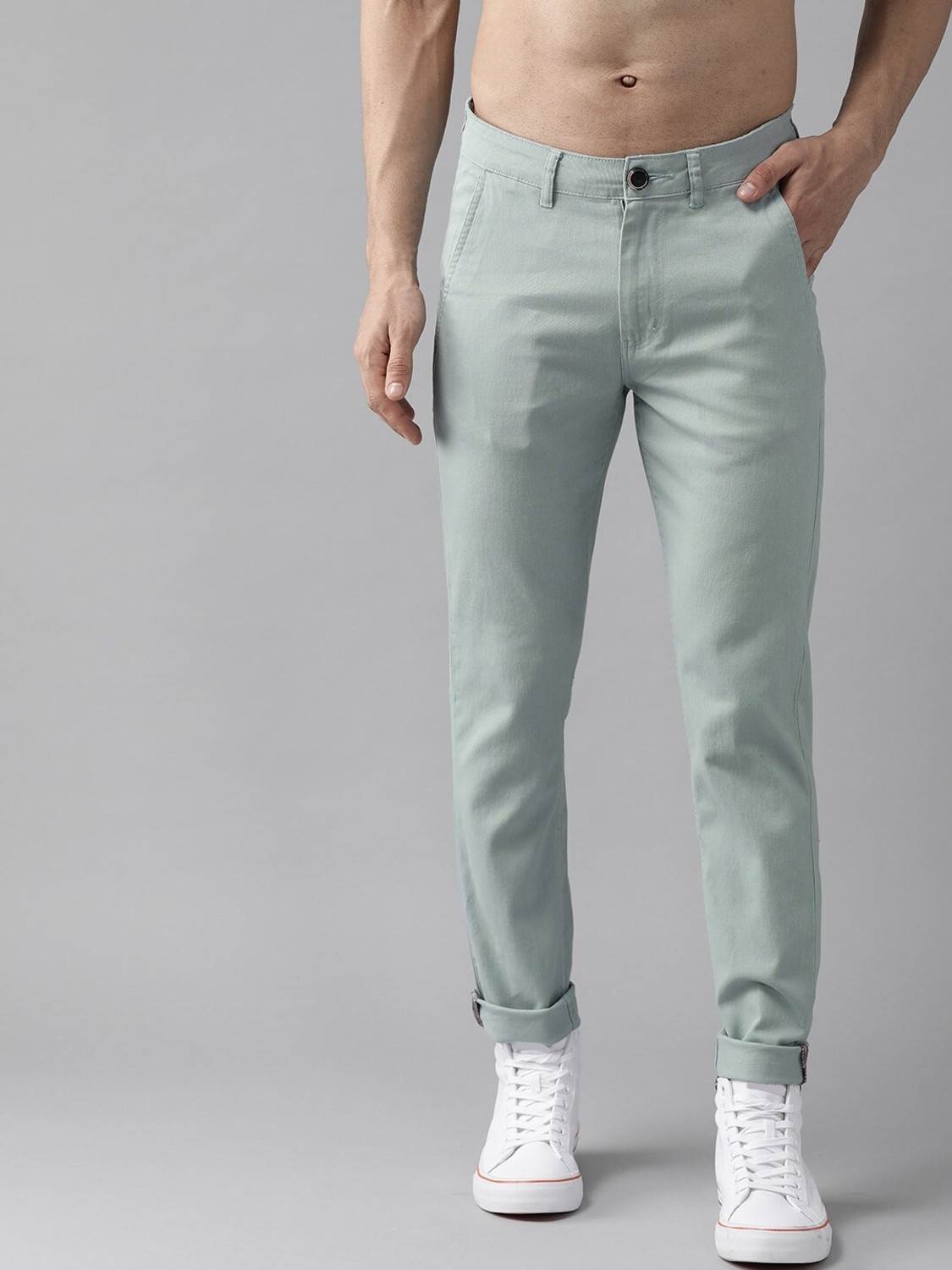 Image of Roadster Slim Fit Men Blue Trousers
