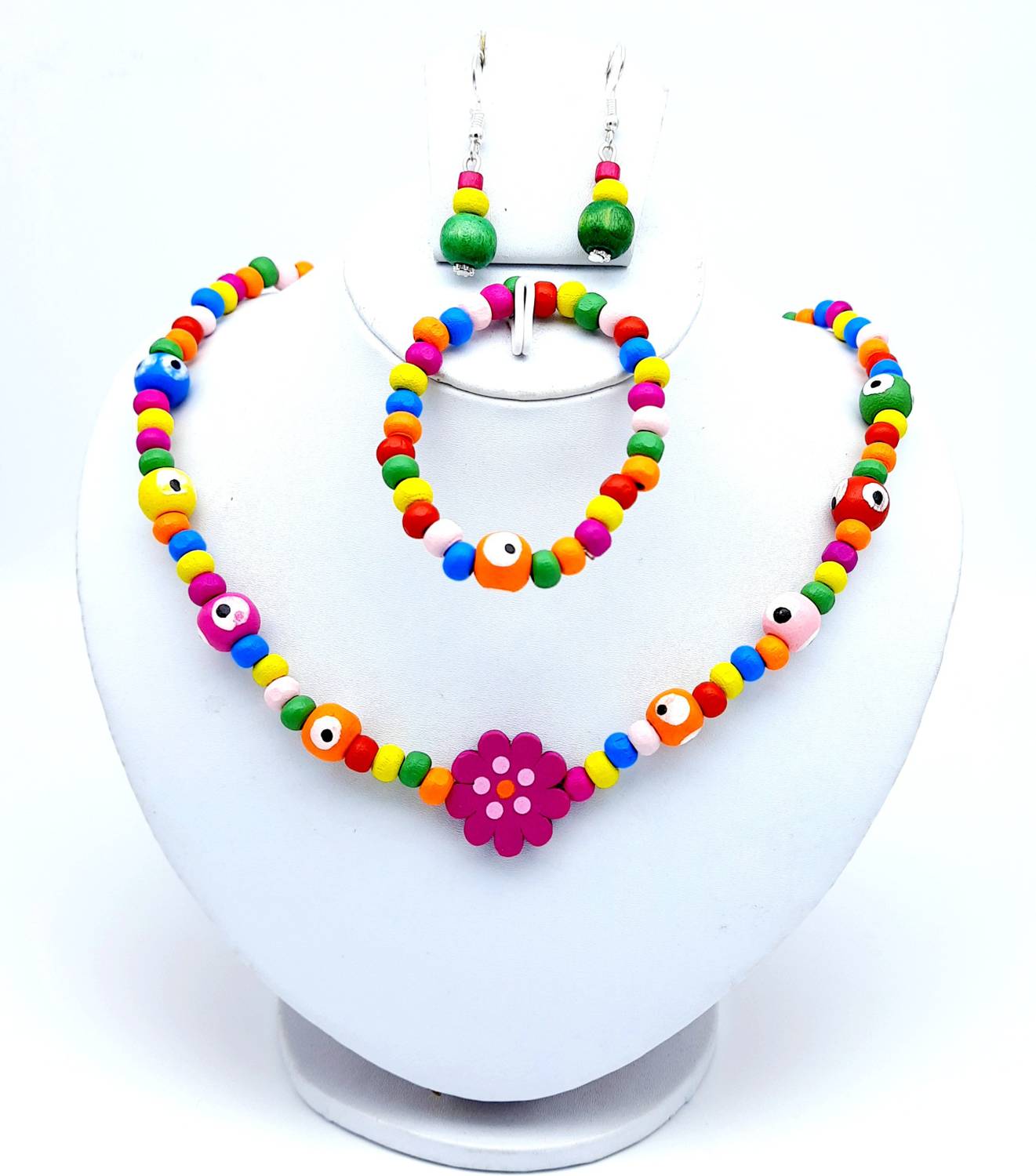 AKS Jewelz Wood Multicolor Jewellery Set